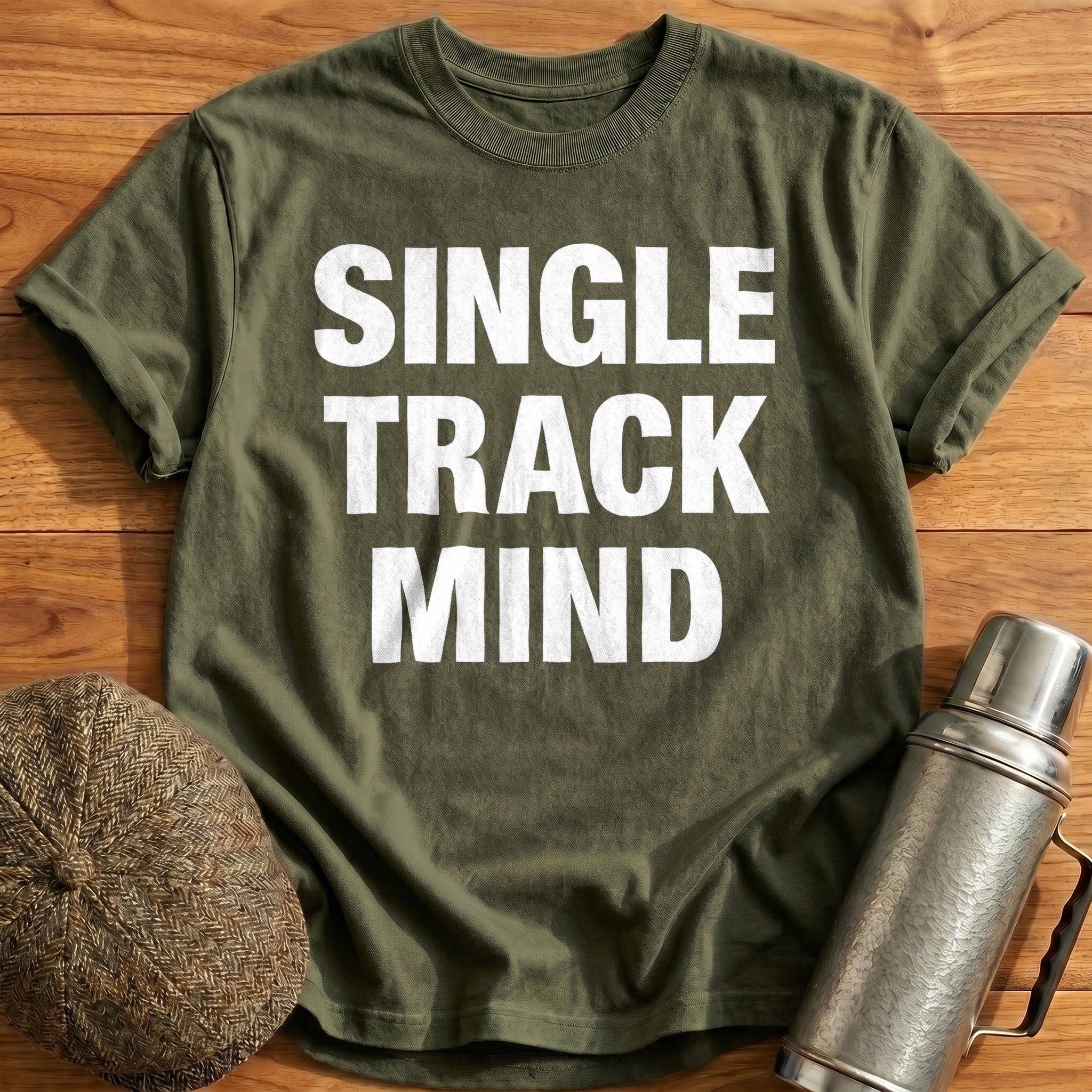 Single Track Mind T-Shirt - Military Green