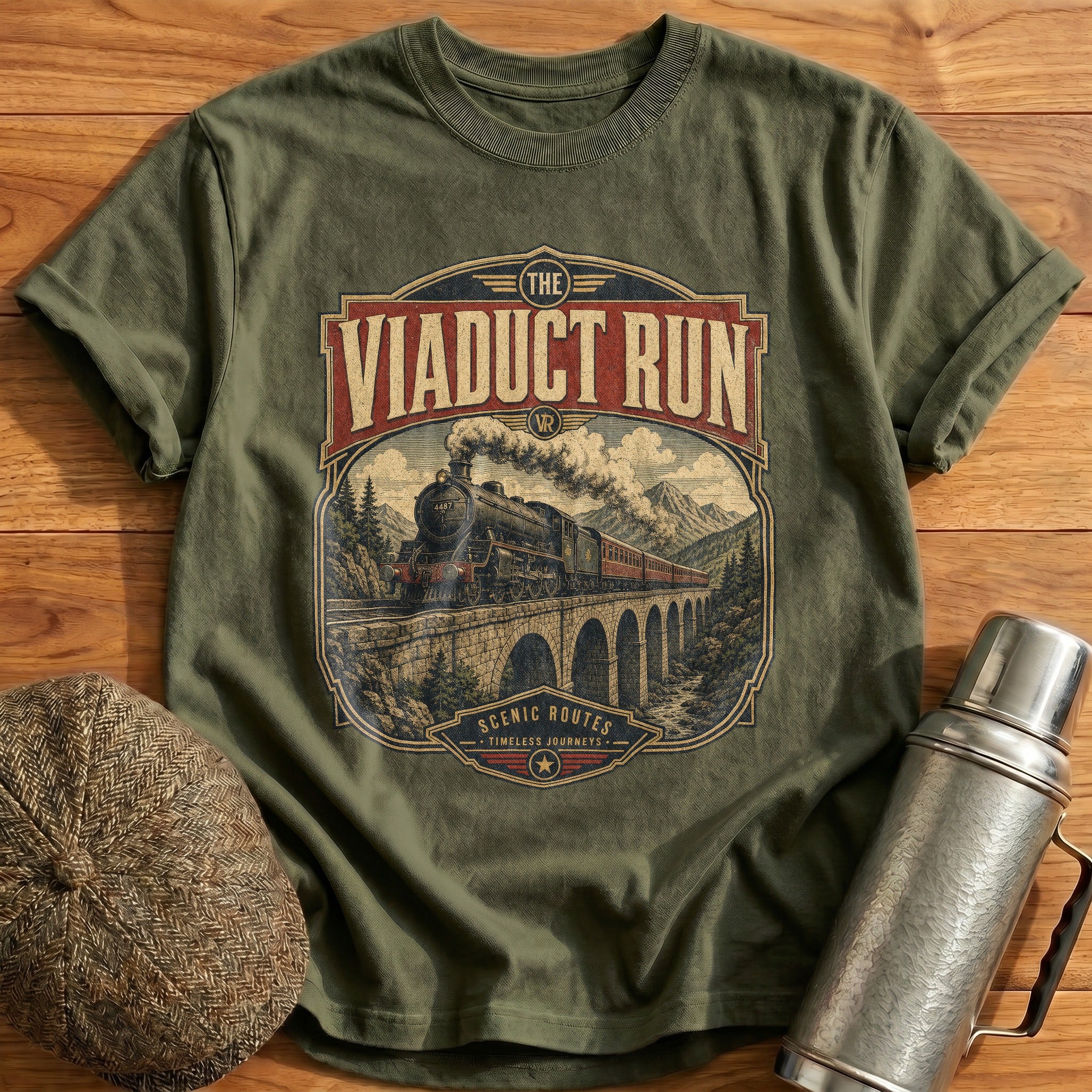 Scenic Routes T-Shirt - Military Green