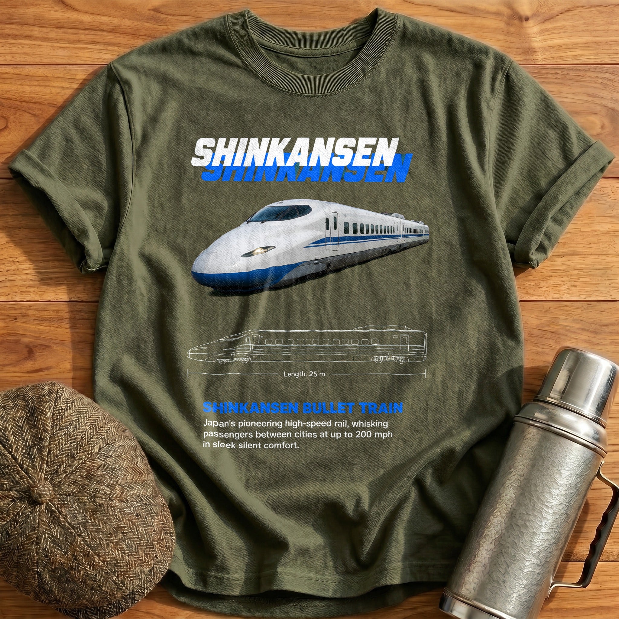 Shinkansen 47 T-Shirt - Military Green