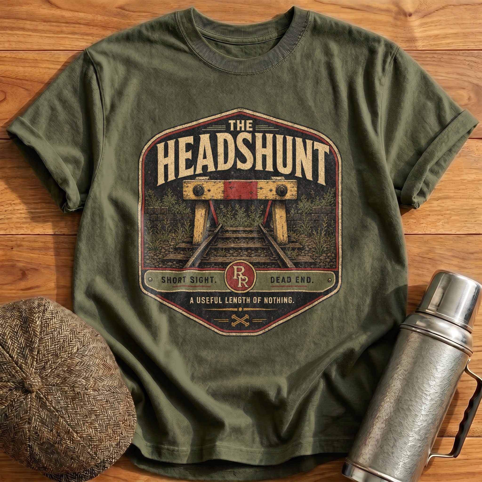 Short Sight, Dead End T-Shirt - Military Green