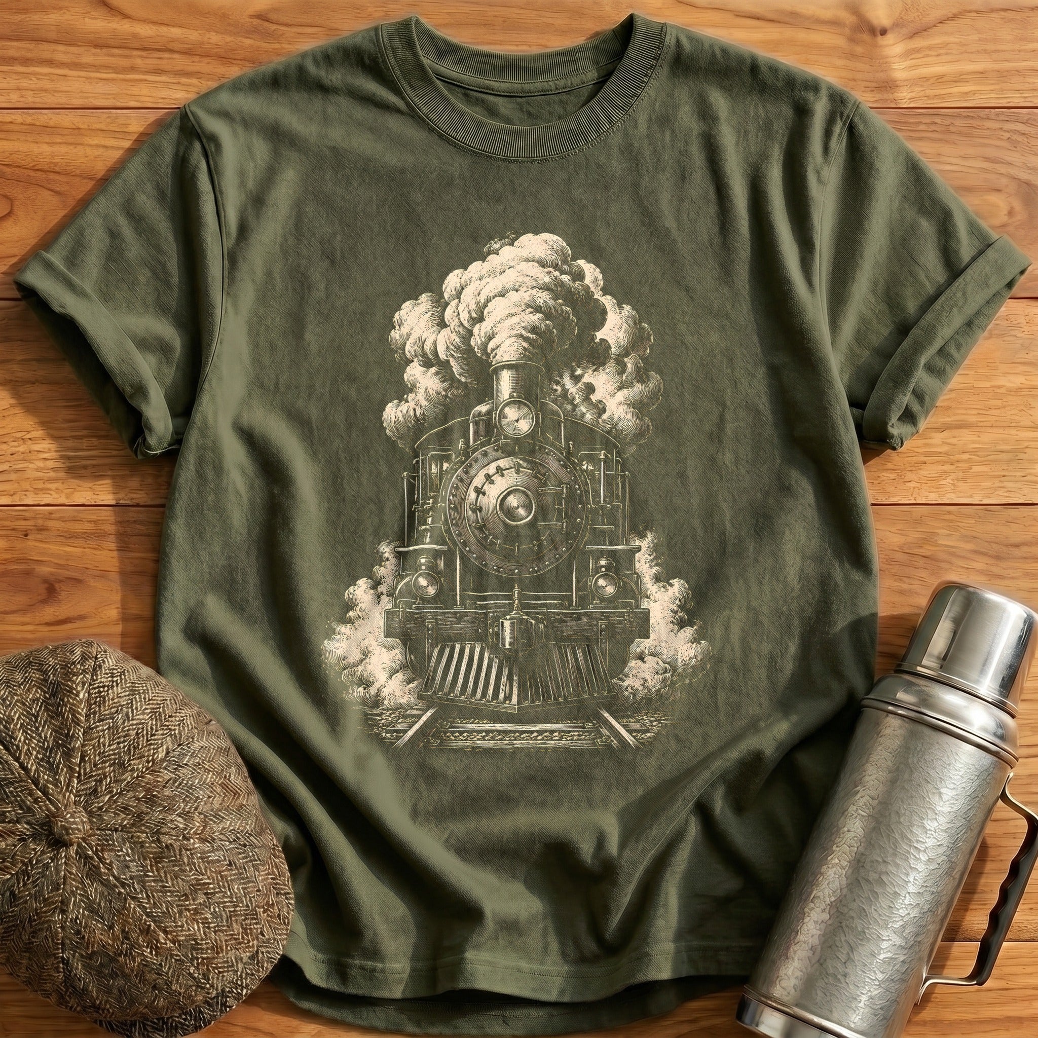 Smoke & Steam T-Shirt - Military Green