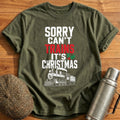 Sorry Can't Trains It's Christmas 39 T-Shirt - Military Green