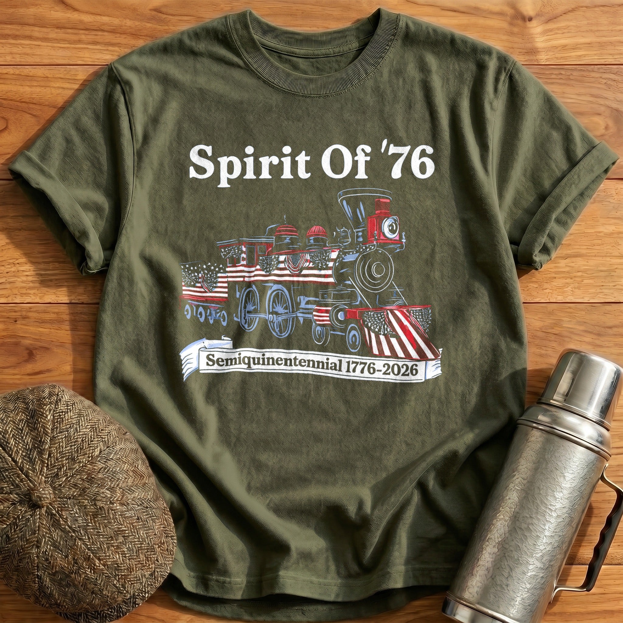 Spirit_Of_76_Locomotive_ T-Shirt - Military Green