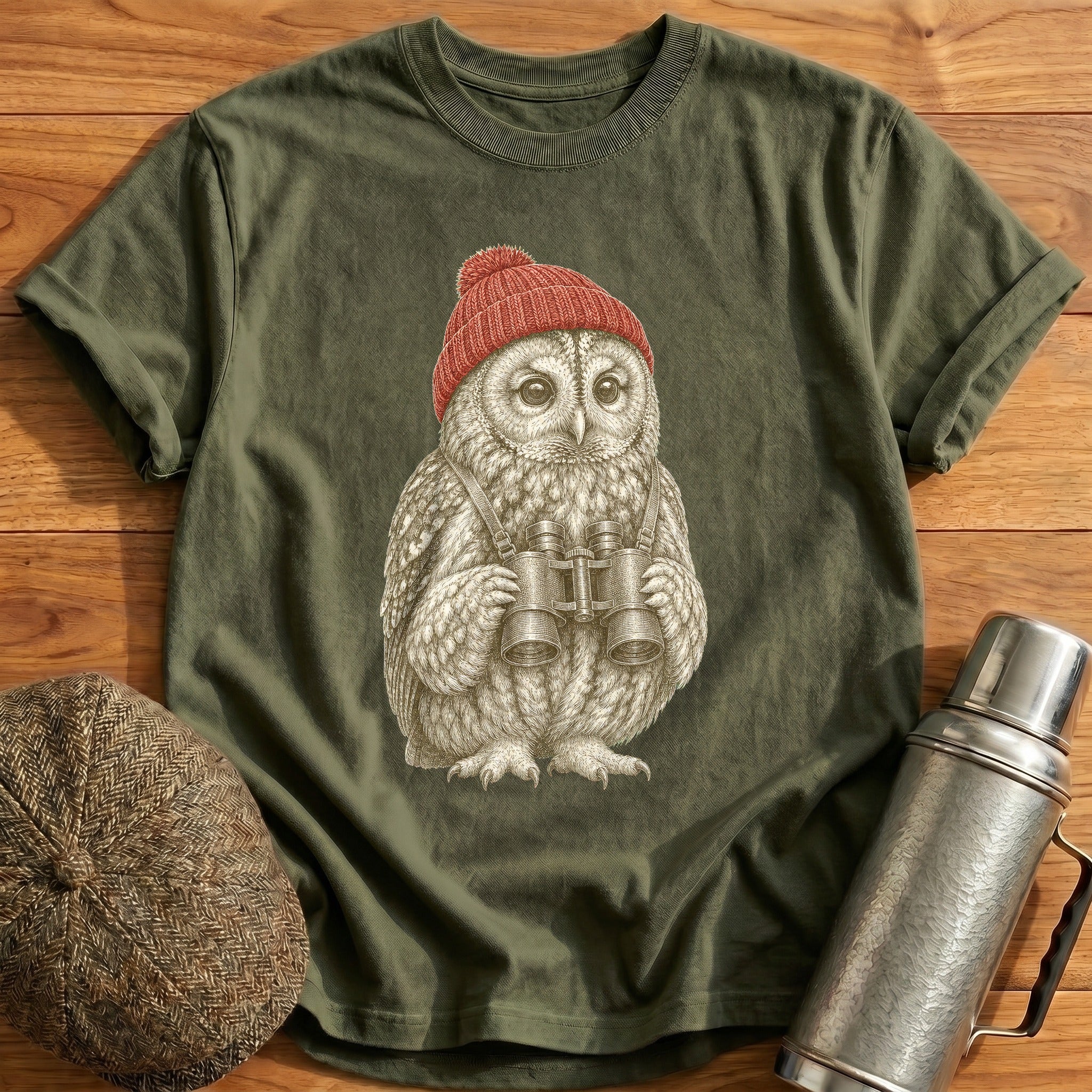 Spotting in the Dark T-Shirt - Military Green