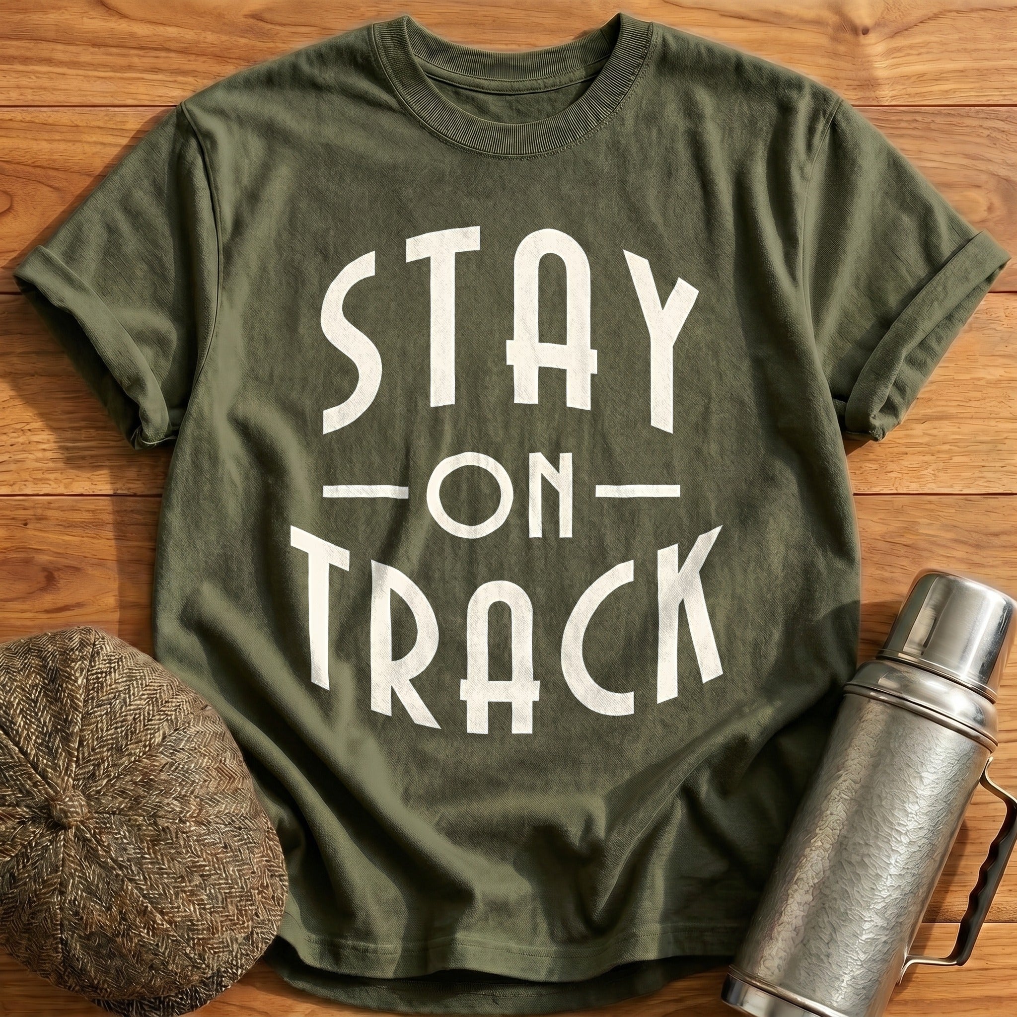 Stay On Track 66 T-Shirt - Military Green