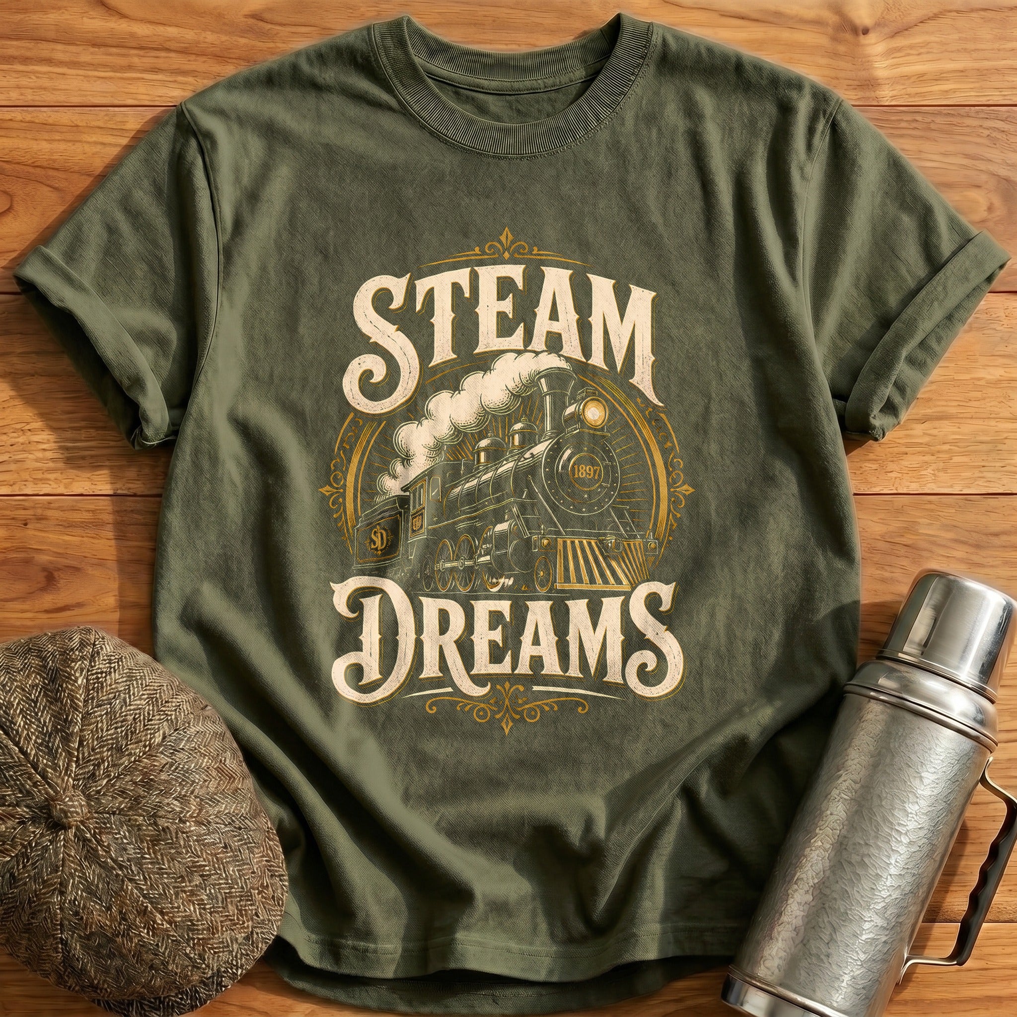 Steam Dreams 23 T-Shirt - Military Green