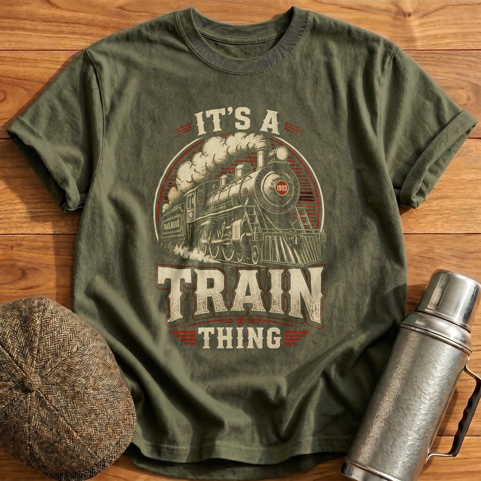 Steam Heritage 1903 T-Shirt - Military Green