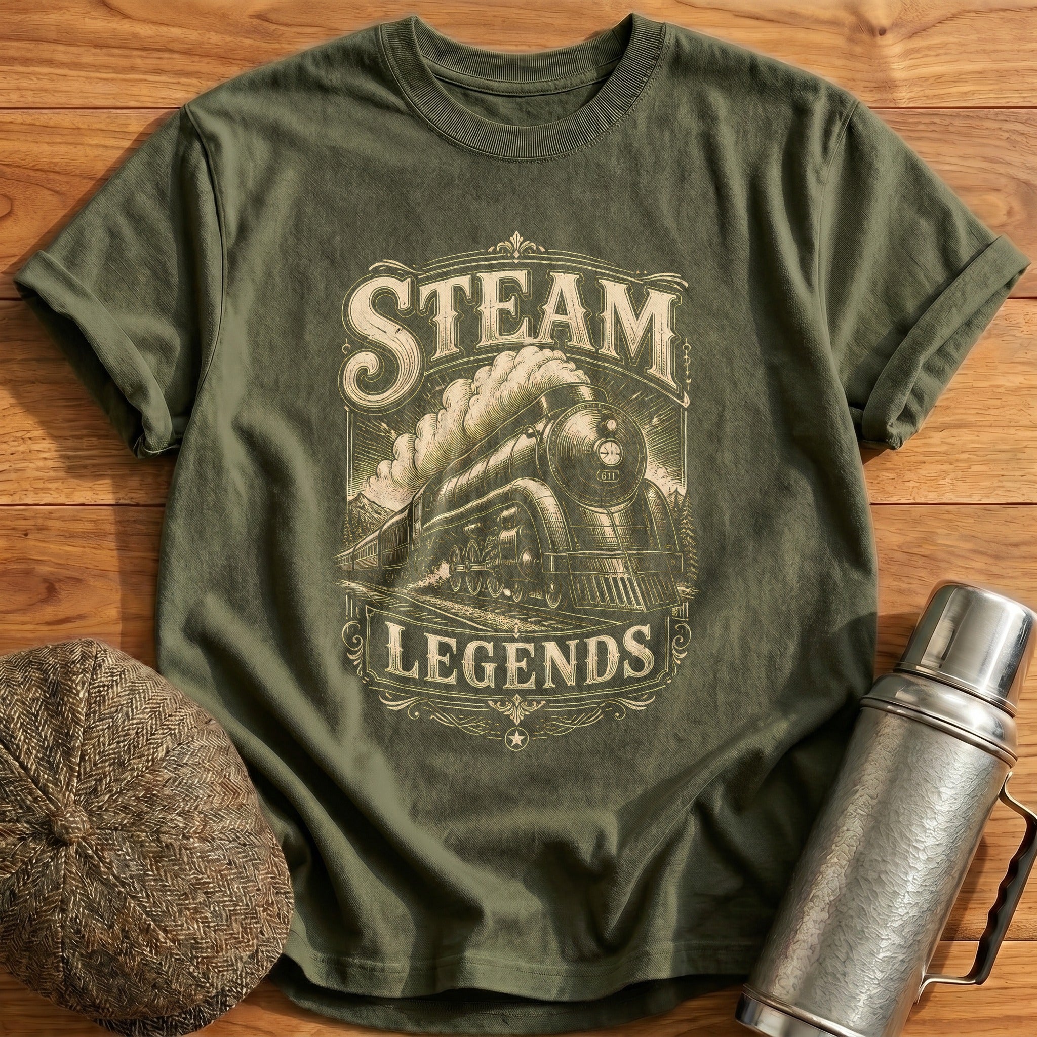 Steam Legends T-Shirt - Military Green