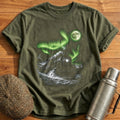 Steam Train Aurora Night Sky - Military Green