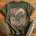 Steam Train Cherry Blossom Ukiyo E - Military Green