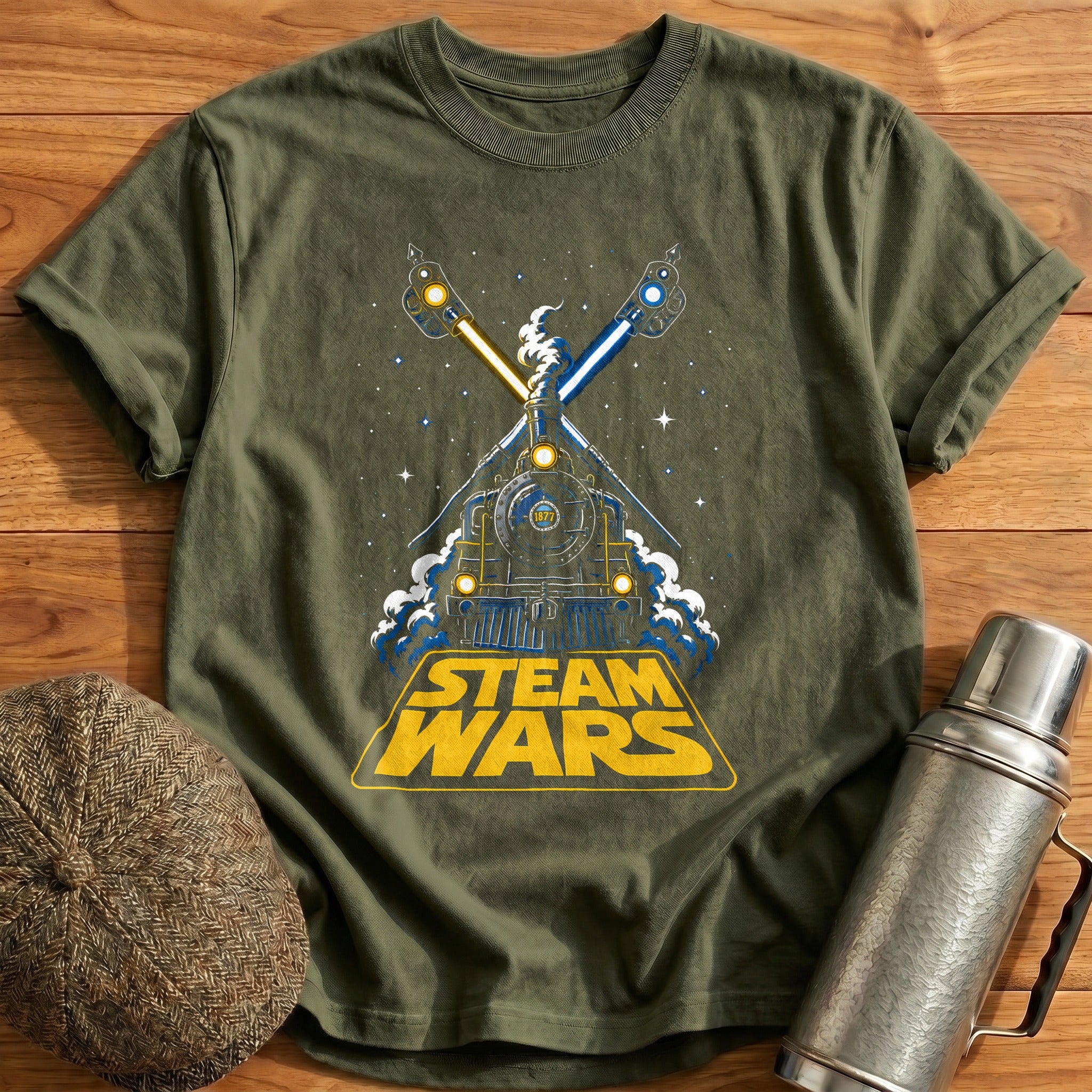 Steam Wars 41 T-Shirt - Military Green