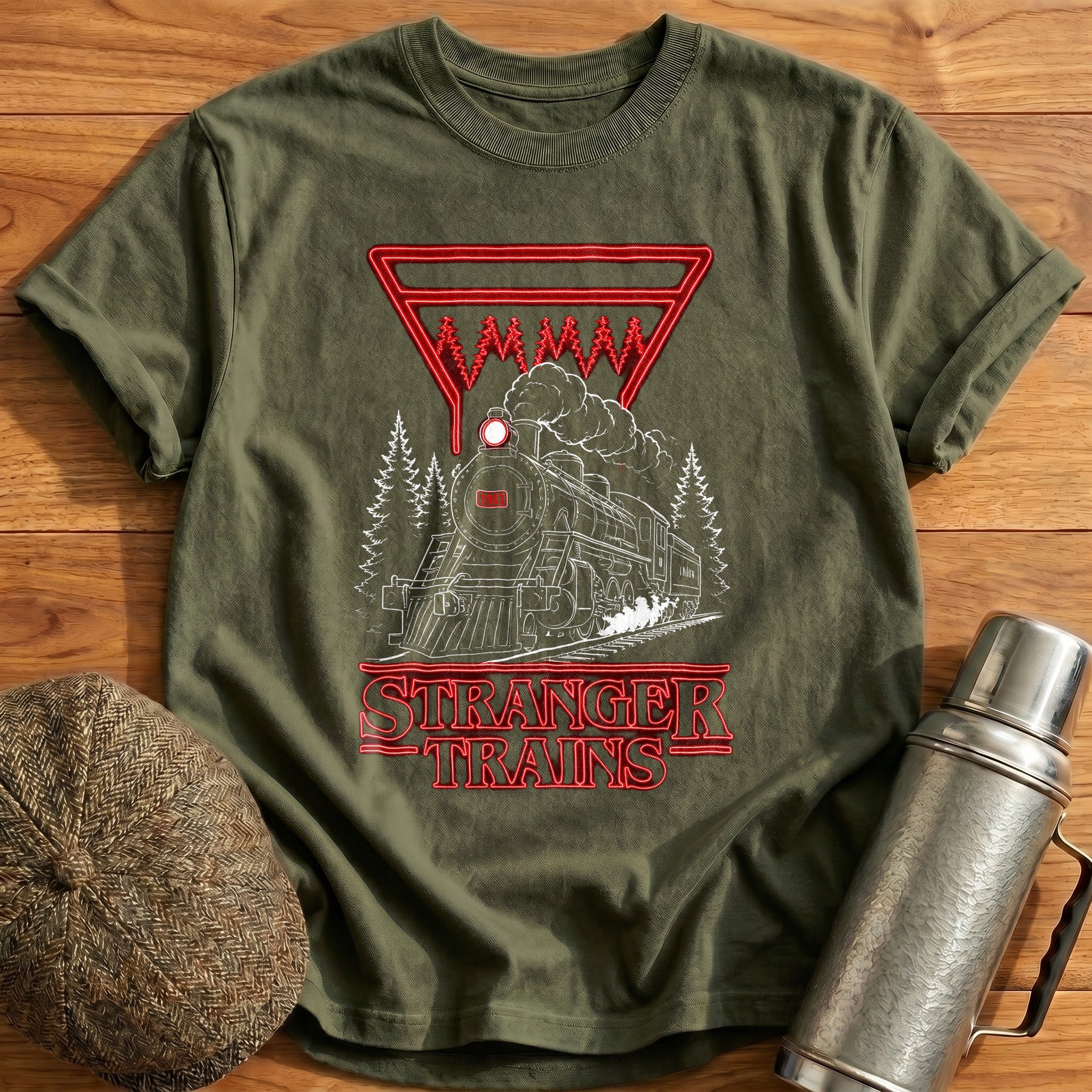 Stranger Trains 97 T-Shirt - Military Green
