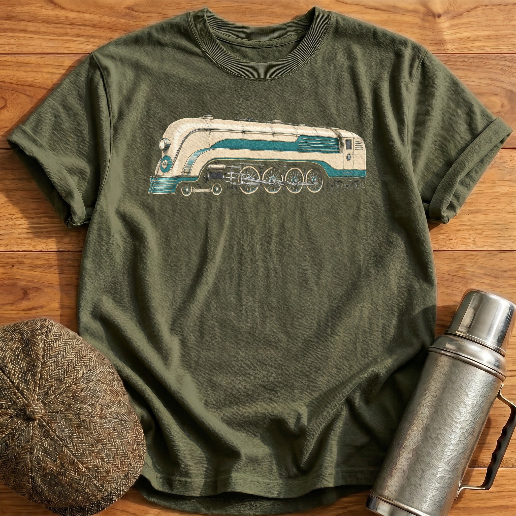 Streamliner Deco T-Shirt - Military Green