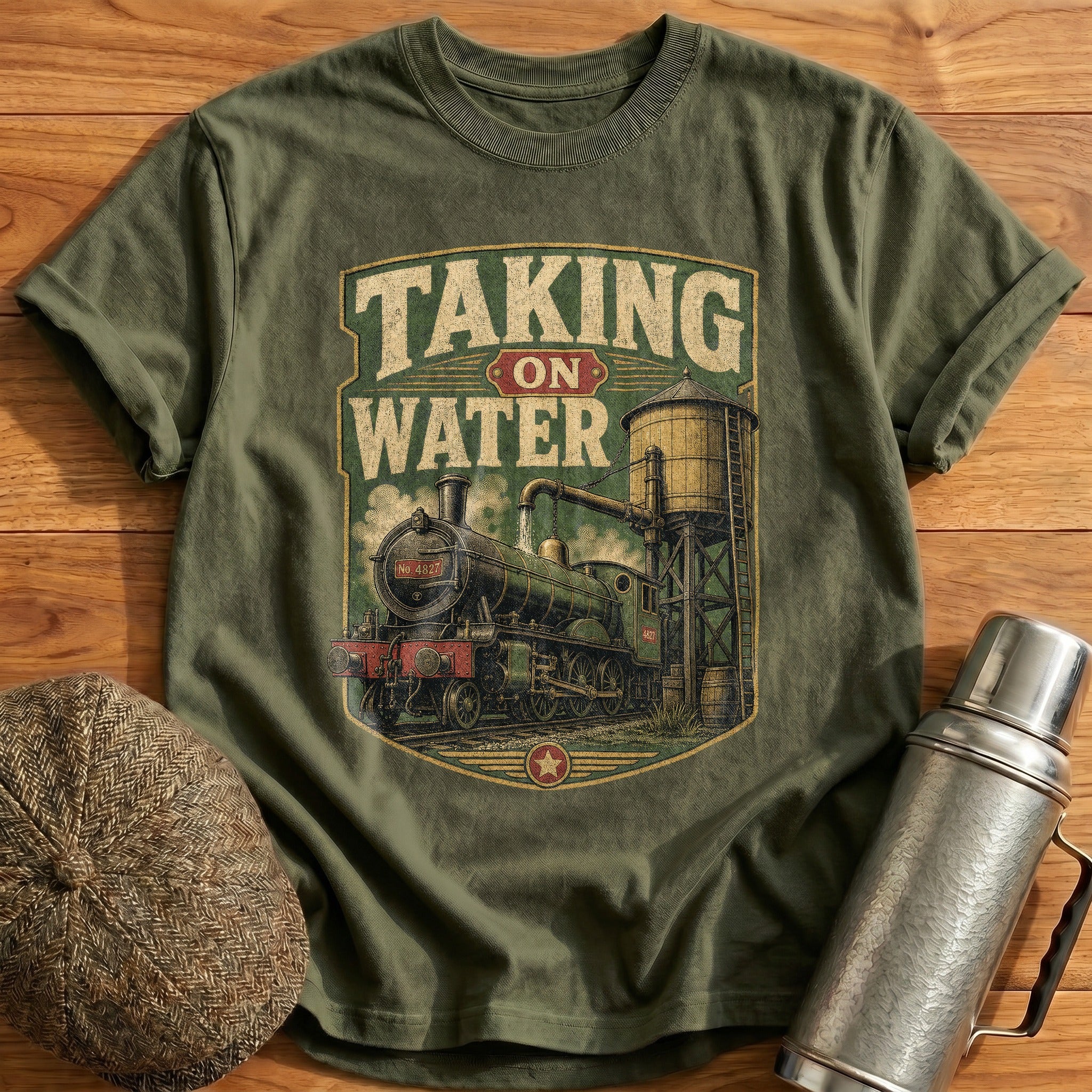 Taking on Water T-Shirt - Military Green