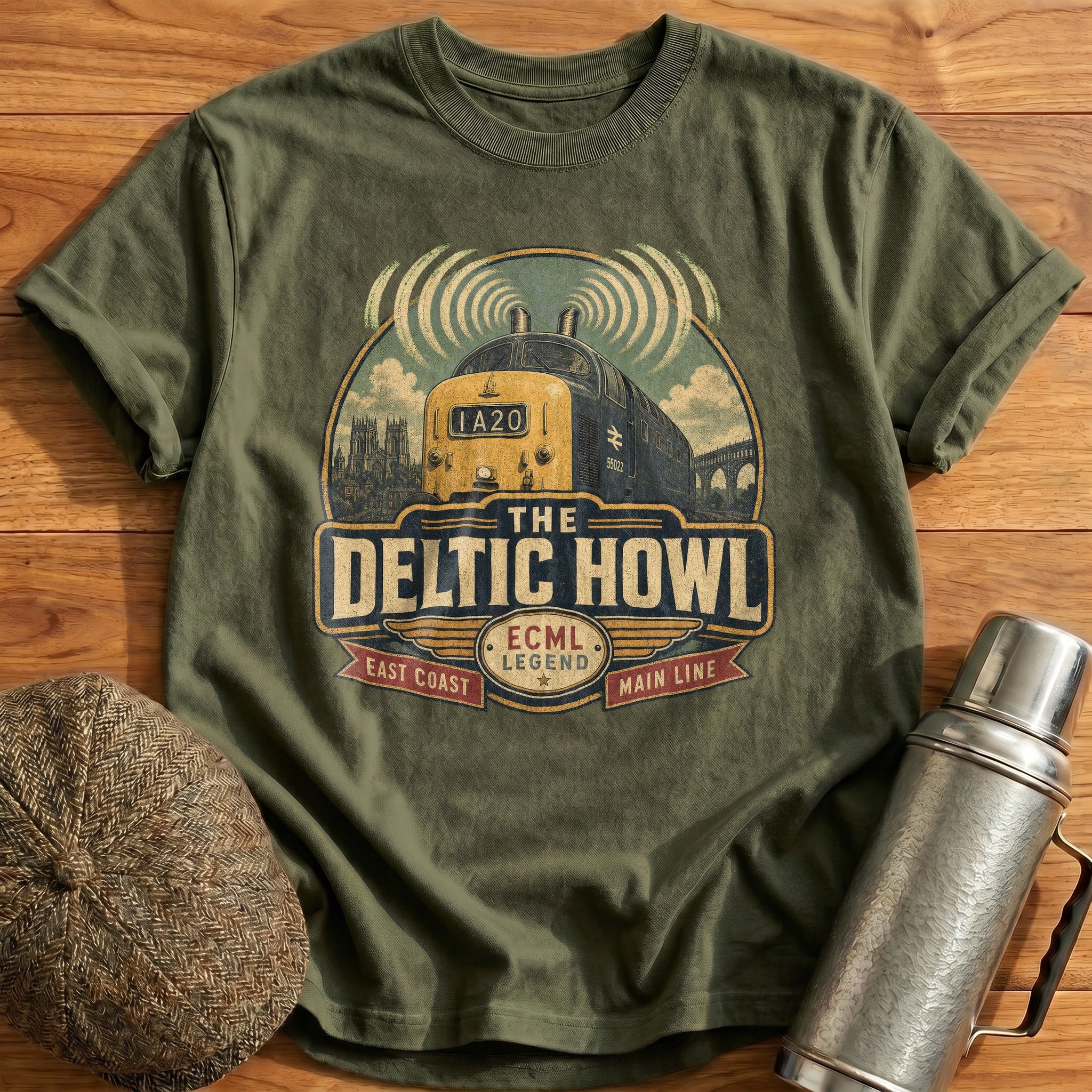 The Deltic Howl T-Shirt - Military Green