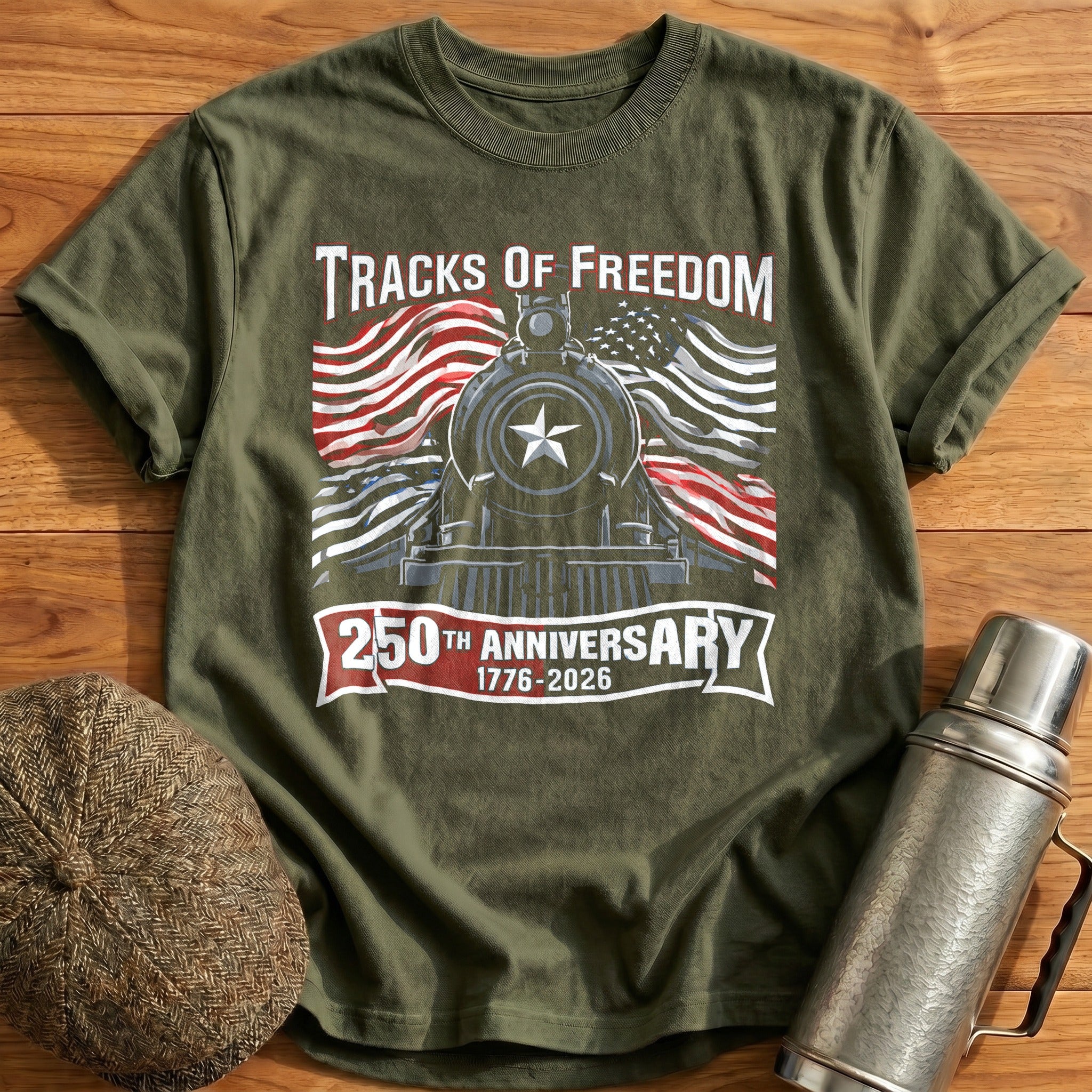 Tracks_Of_Freedom_250_Strong_ T-Shirt - Military Green