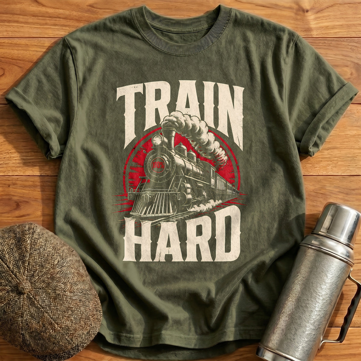 Train Hard 21 T-Shirt - Military Green