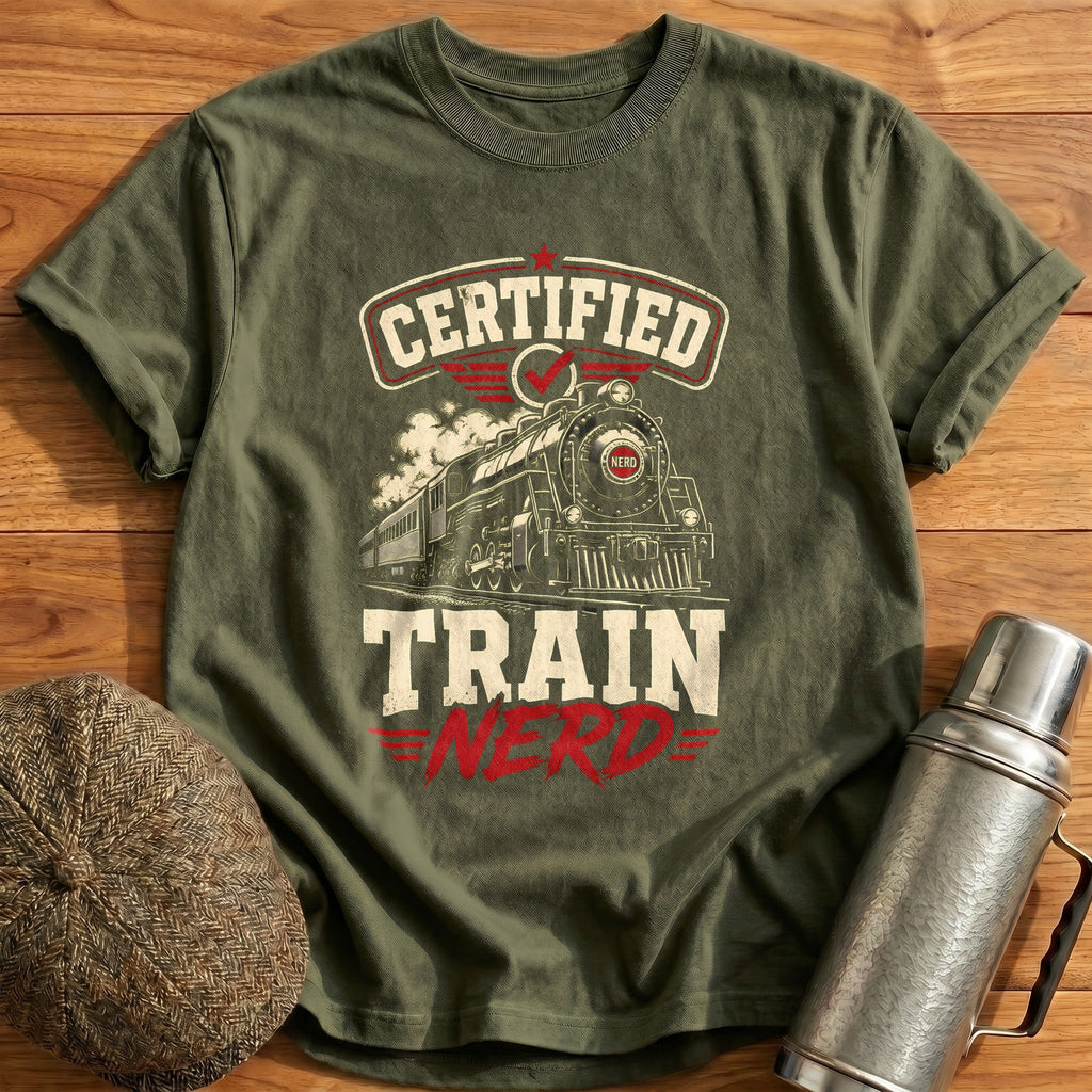 Train Nerd 76 Kids T-Shirt - Military Green