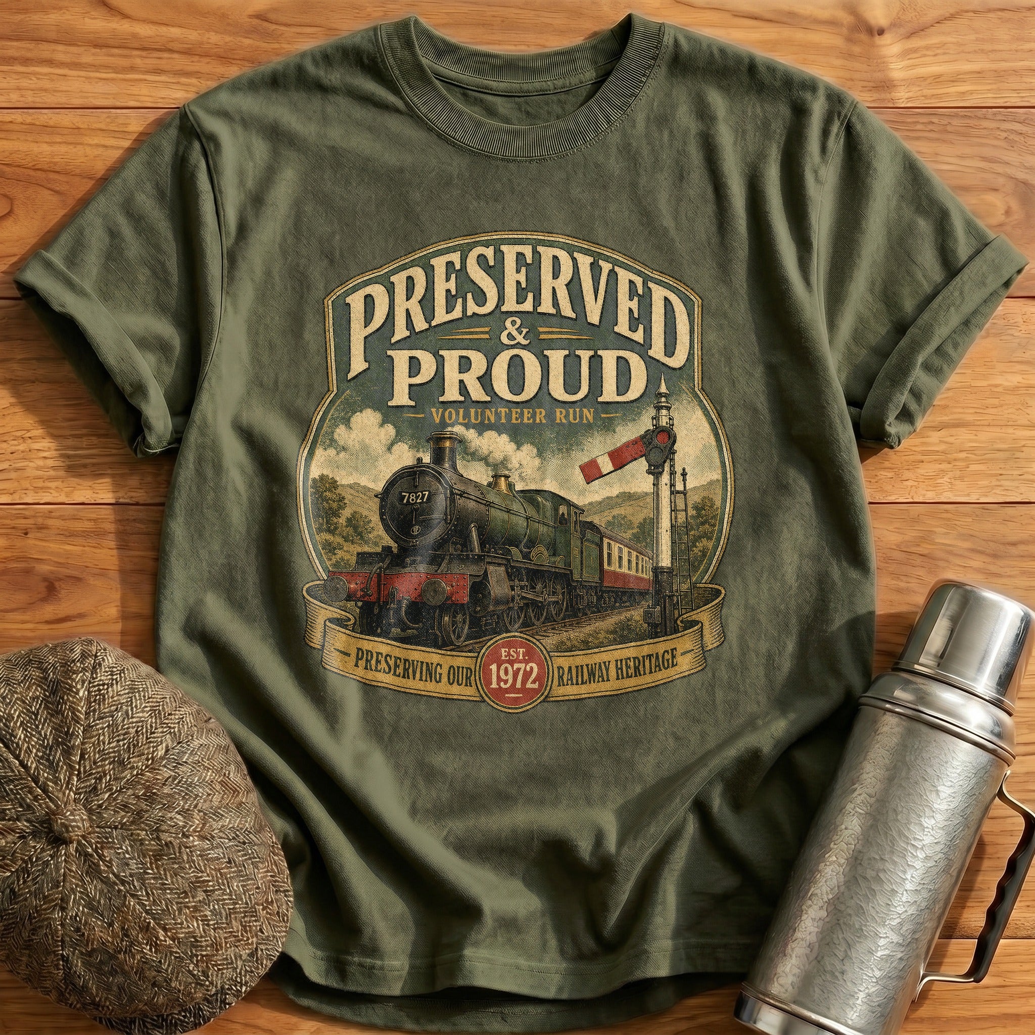 Volunteer Run T-Shirt - Military Green