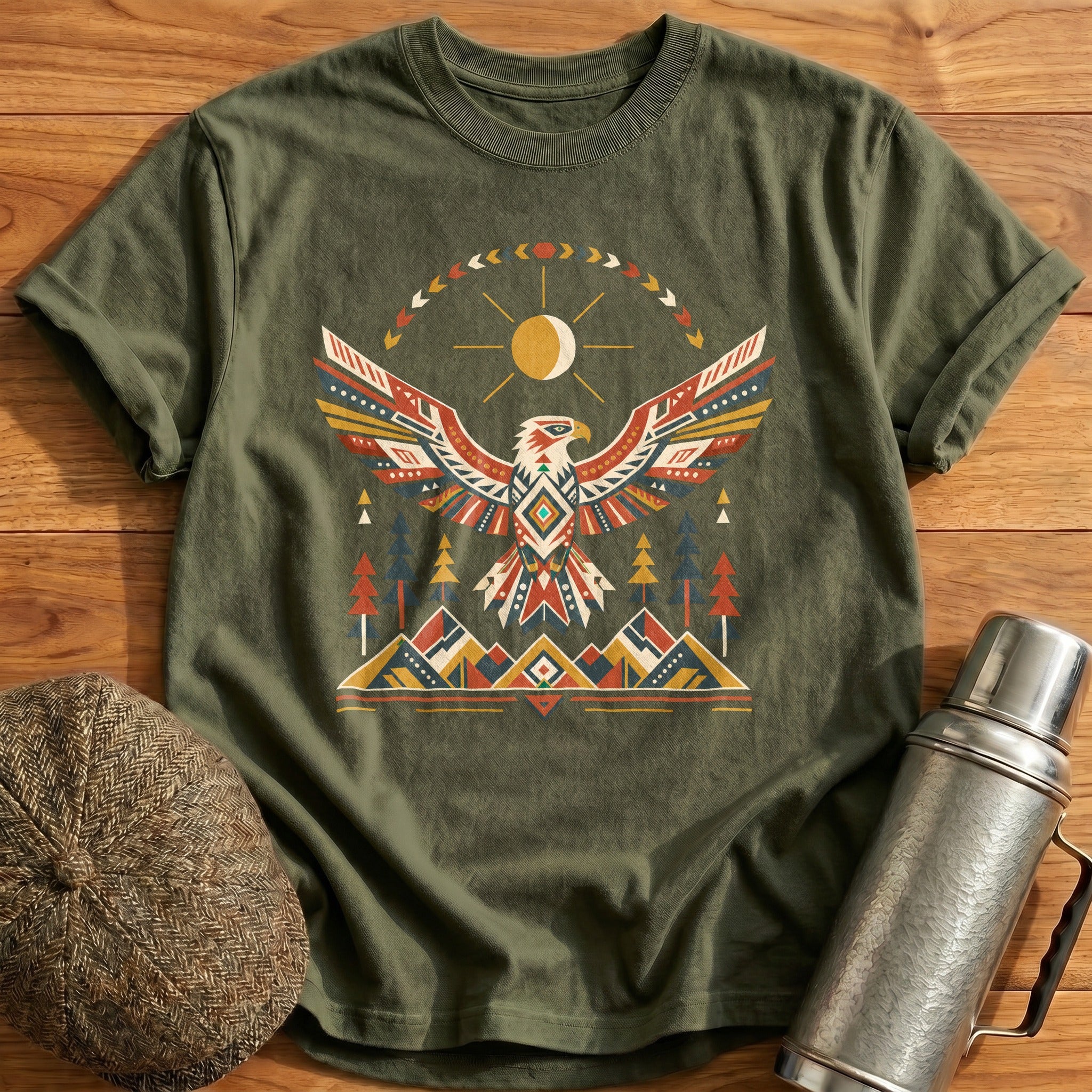 Wings & Compass T-Shirt - Military Green