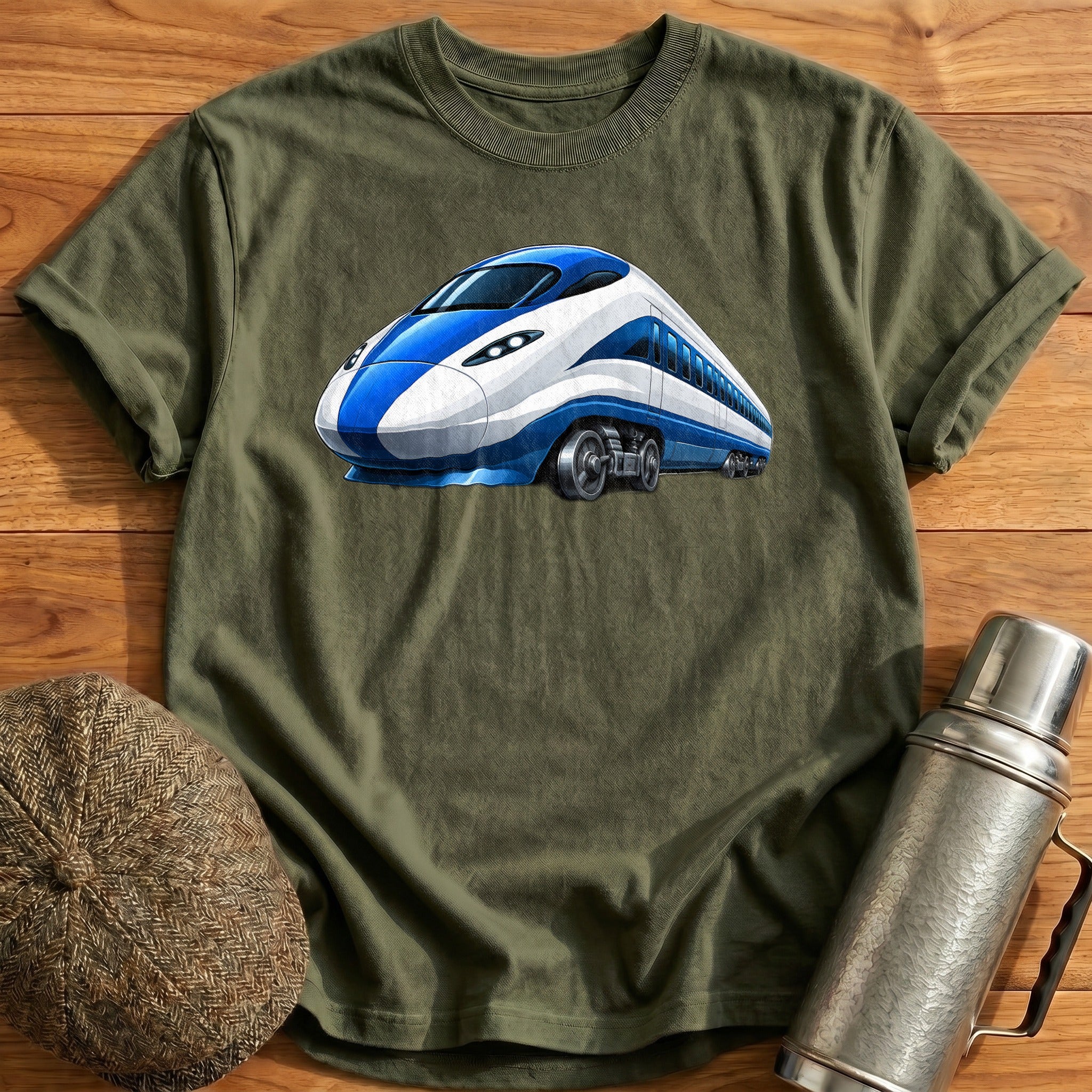 Bullettrain Front34 T-Shirt - Military Green