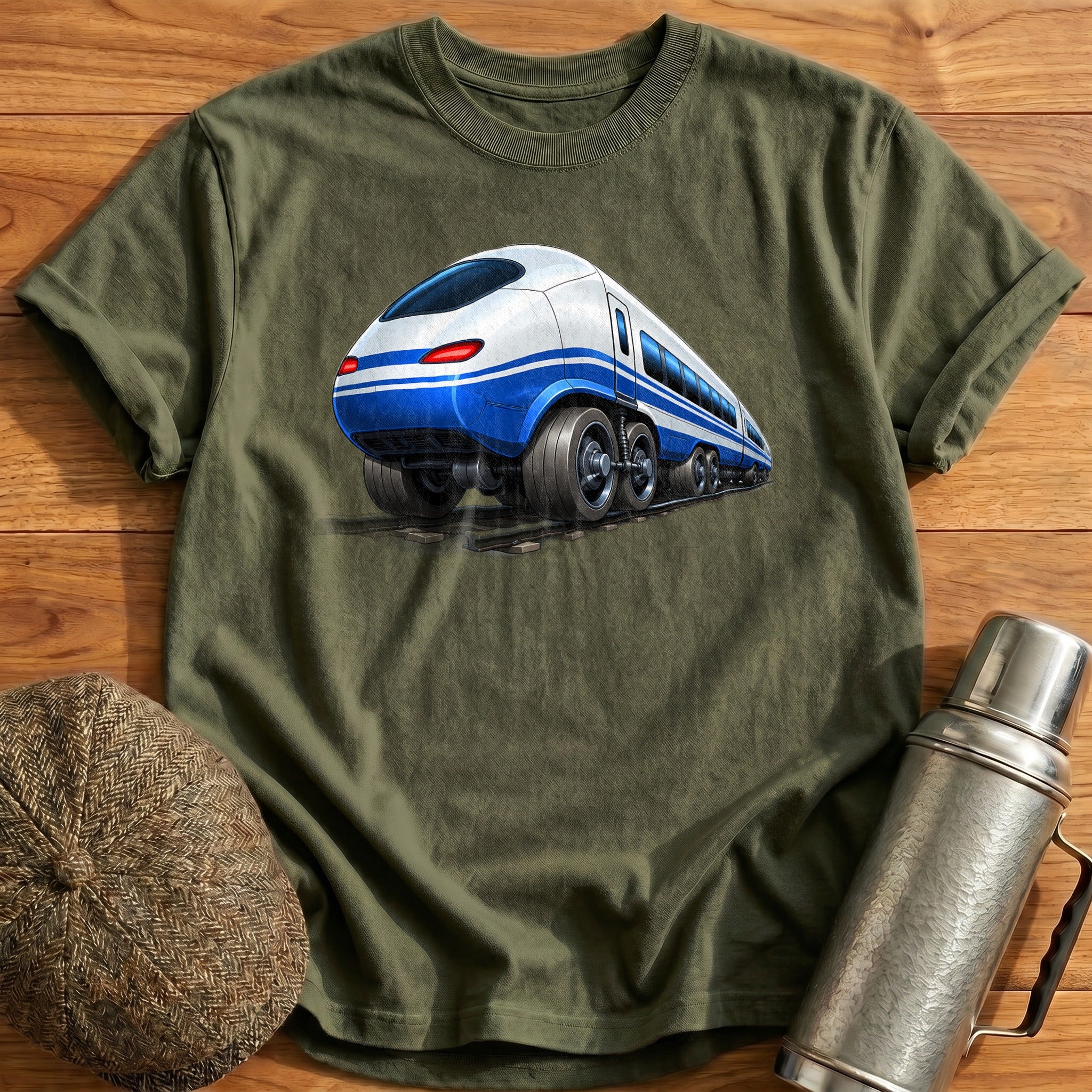 Bullettrain Rear34 T-Shirt - Military Green