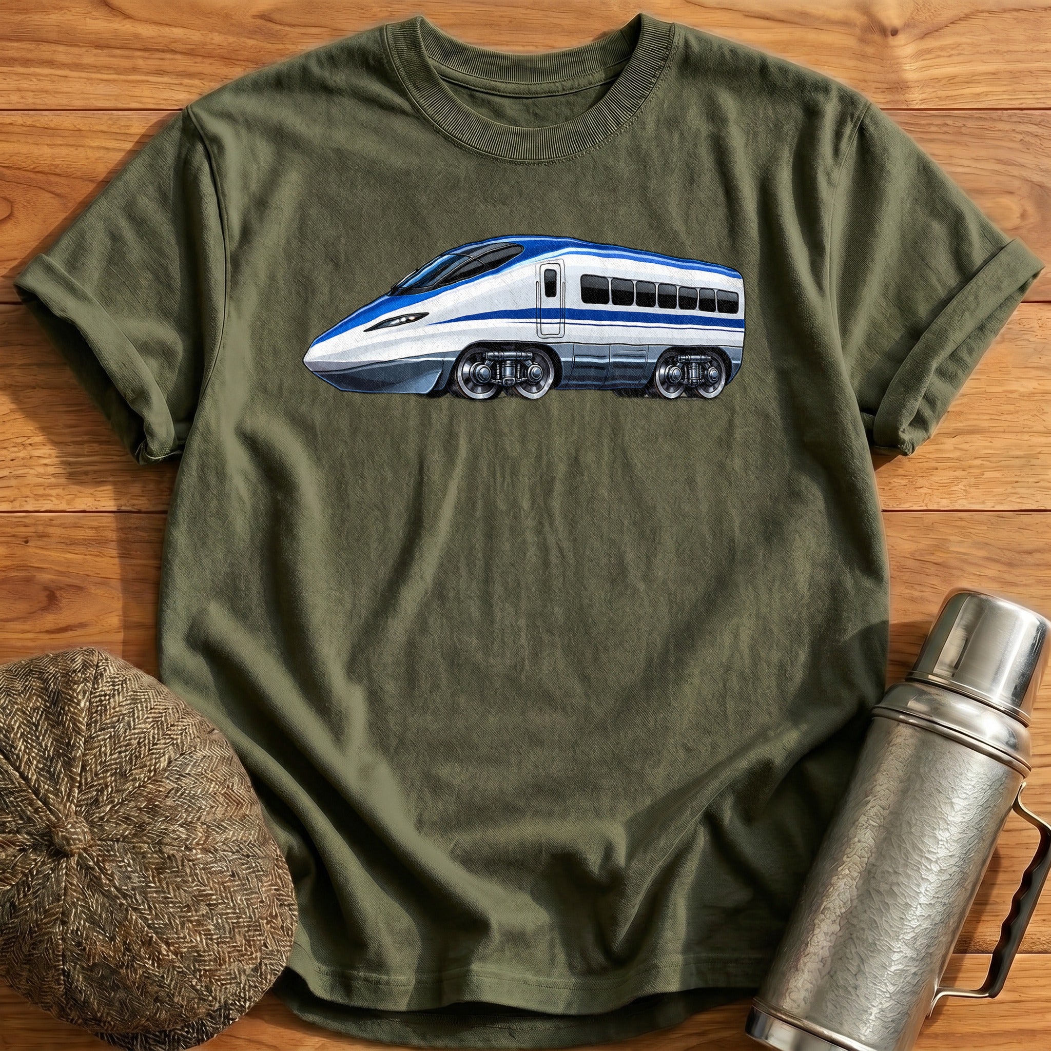 Bullettrain Side T-Shirt - Military Green