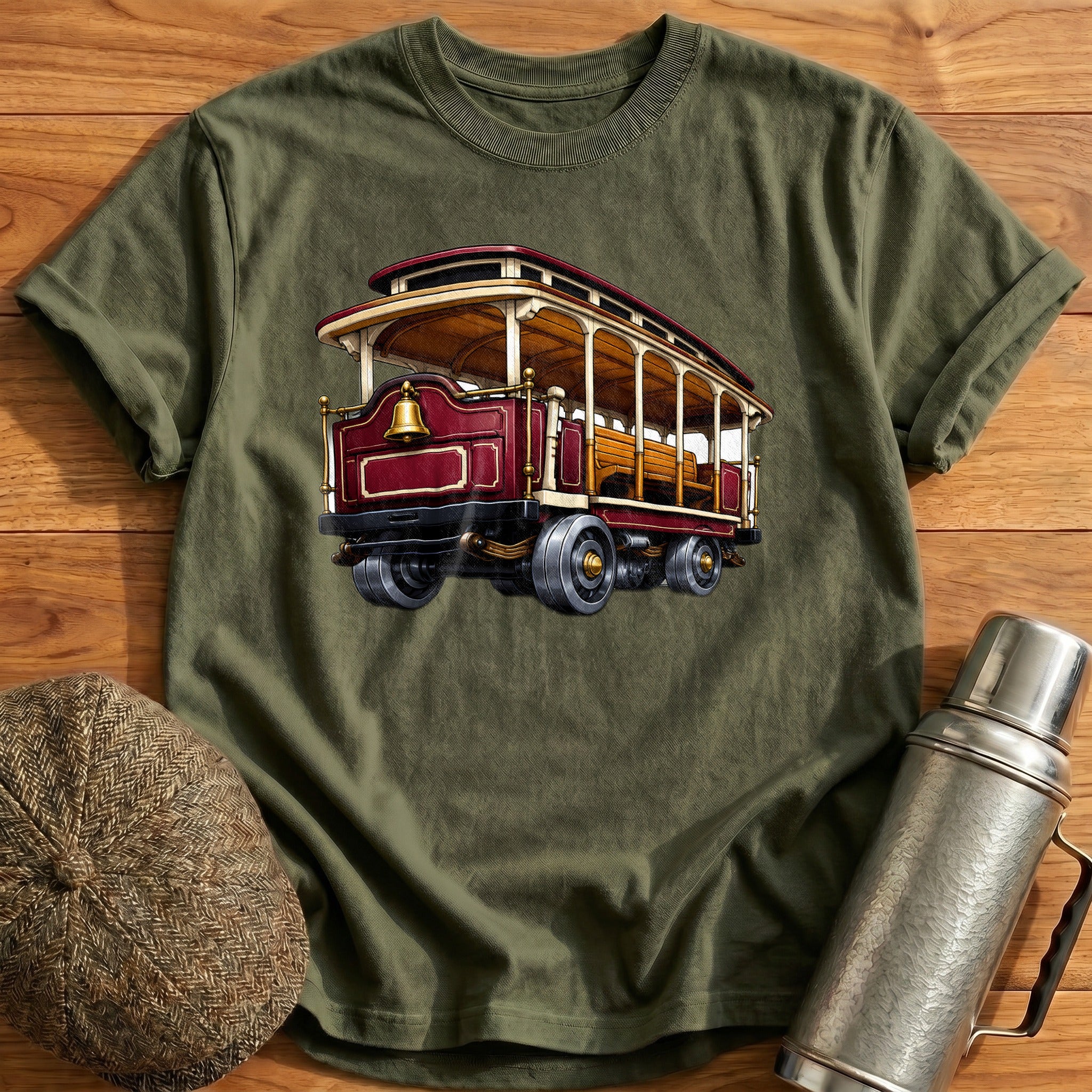 Cablecar Rear34 T-Shirt - Military Green