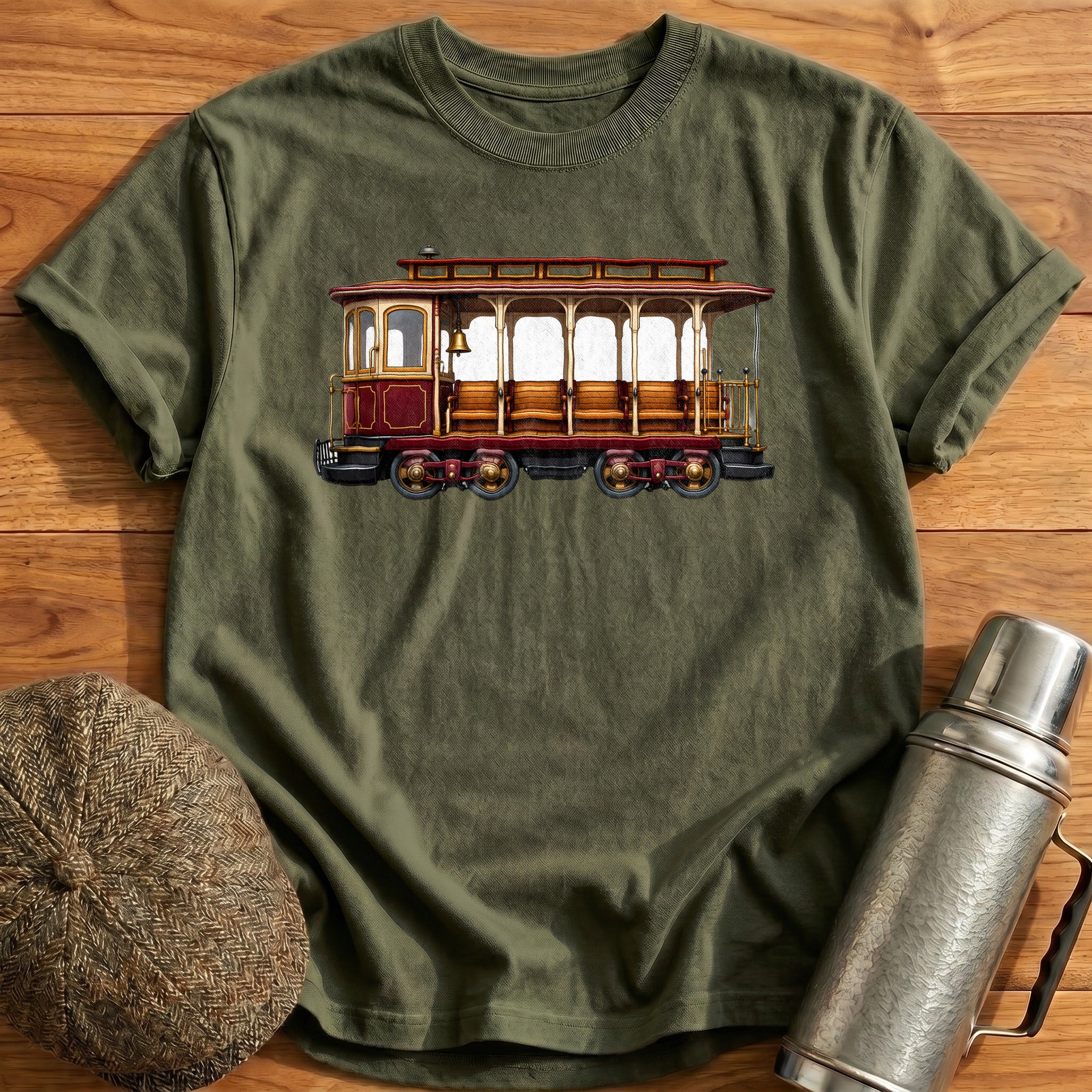 Cablecar Side T-Shirt - Military Green