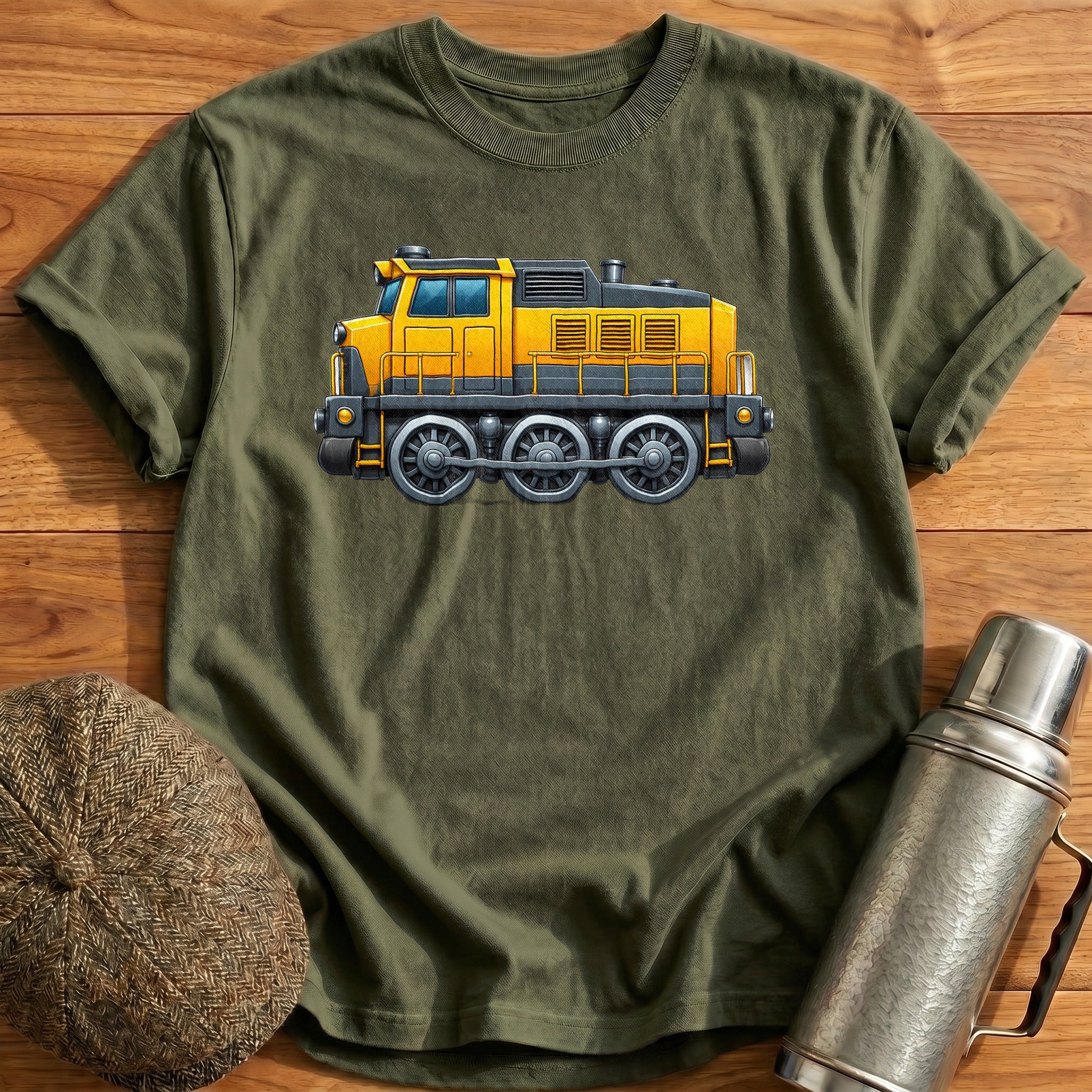 Dieselloco Side T-Shirt - Military Green