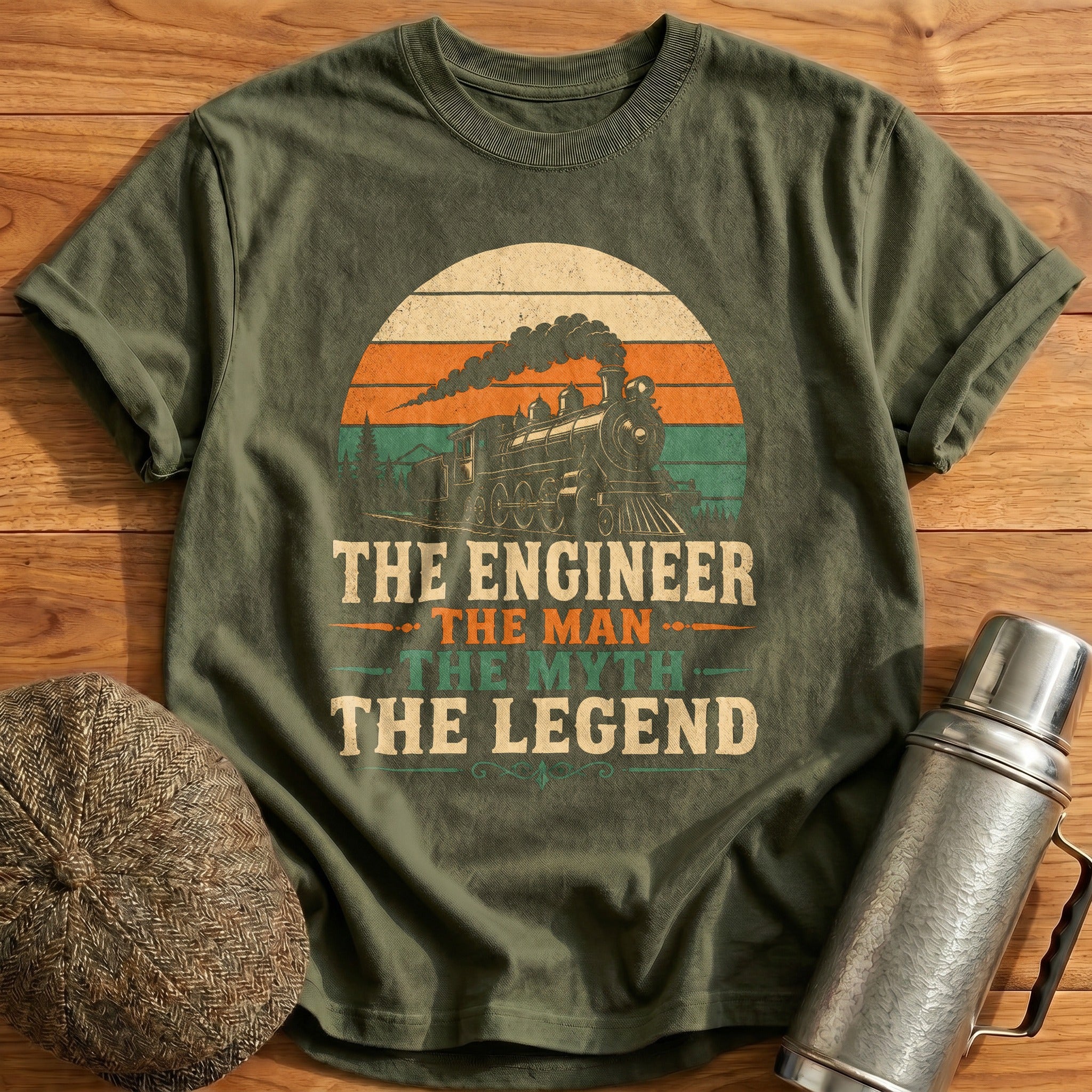 Engineer Man Myth Legend T-Shirt - Military Green
