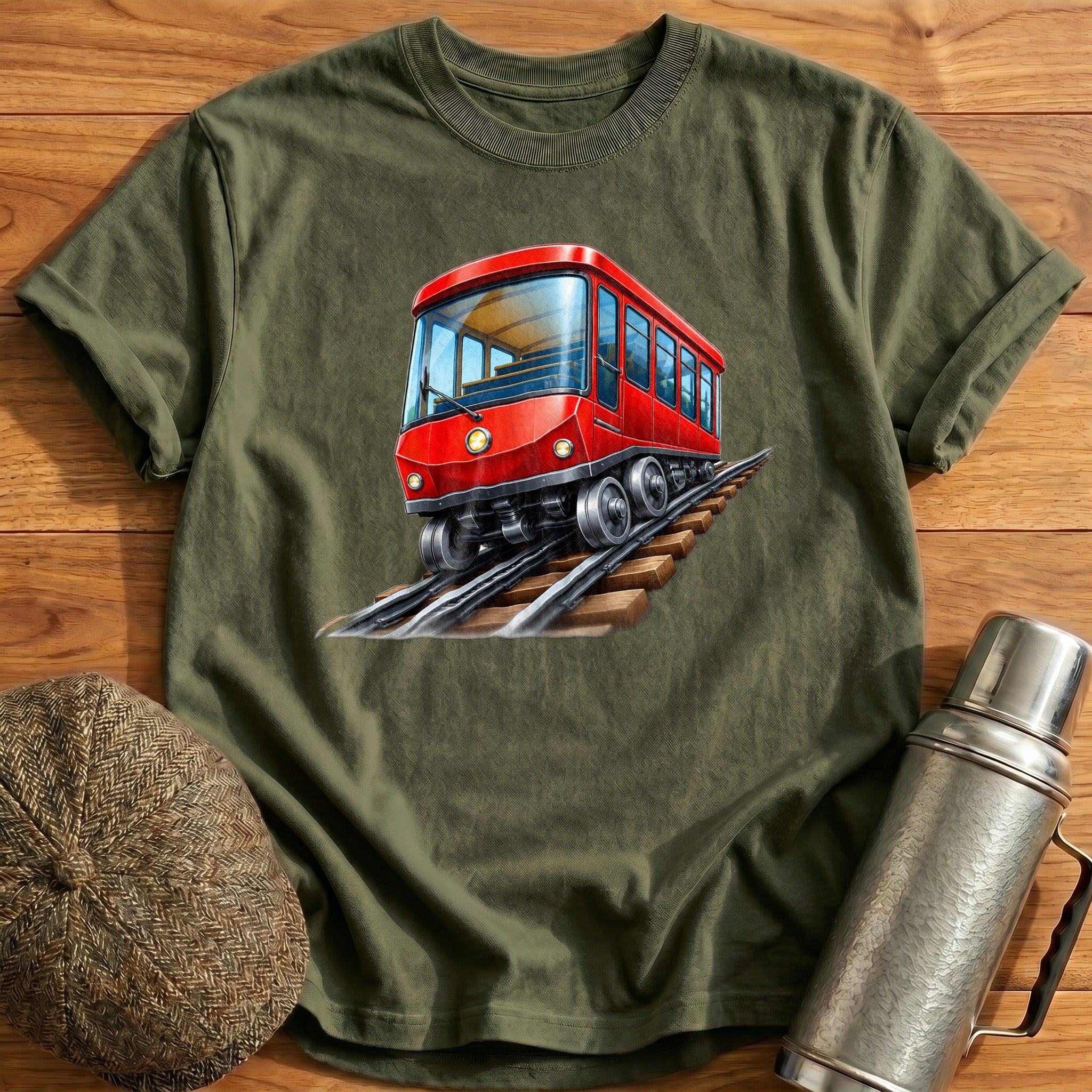 Funicular Front34 T-Shirt - Military Green