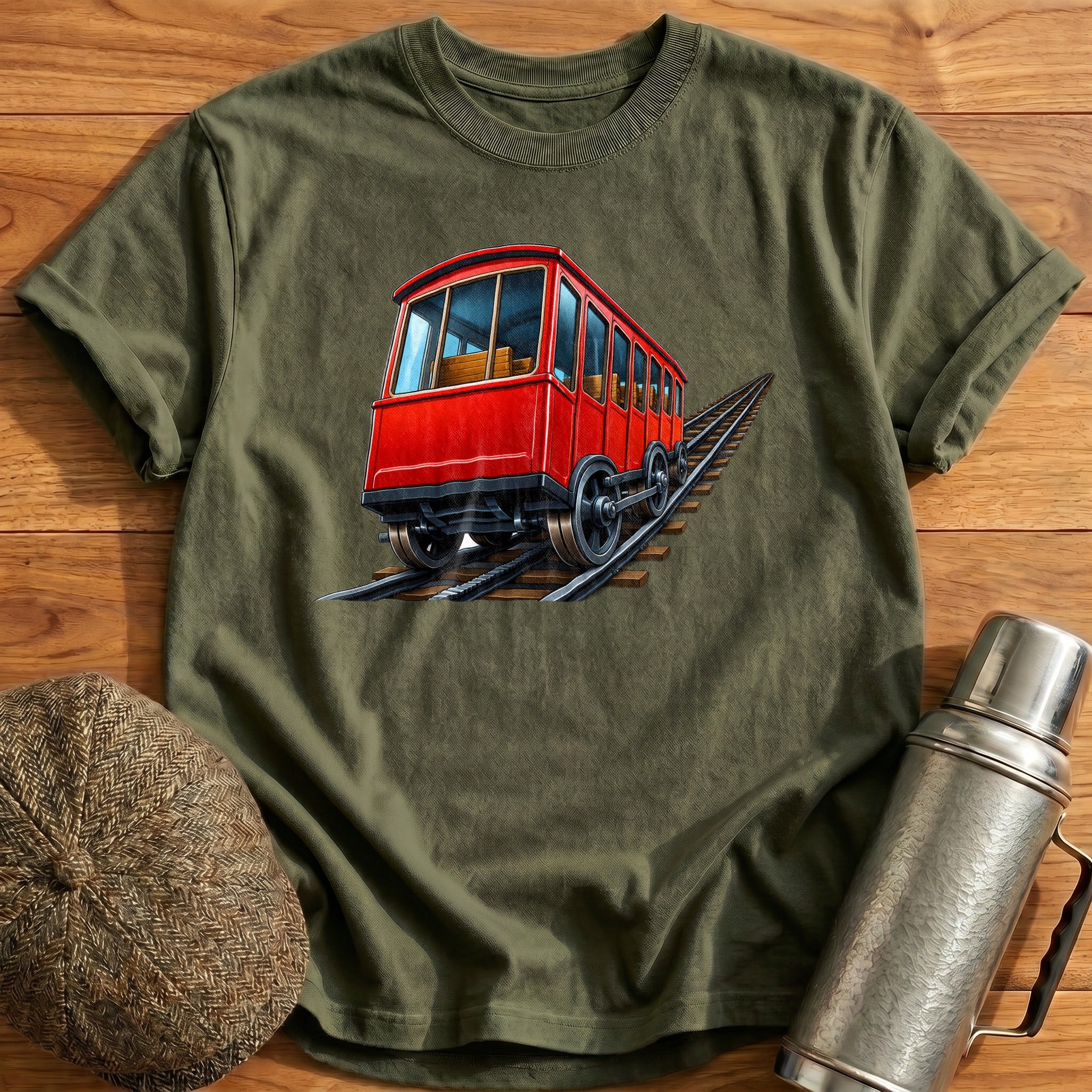 Funicular Rear34 T-Shirt - Military Green