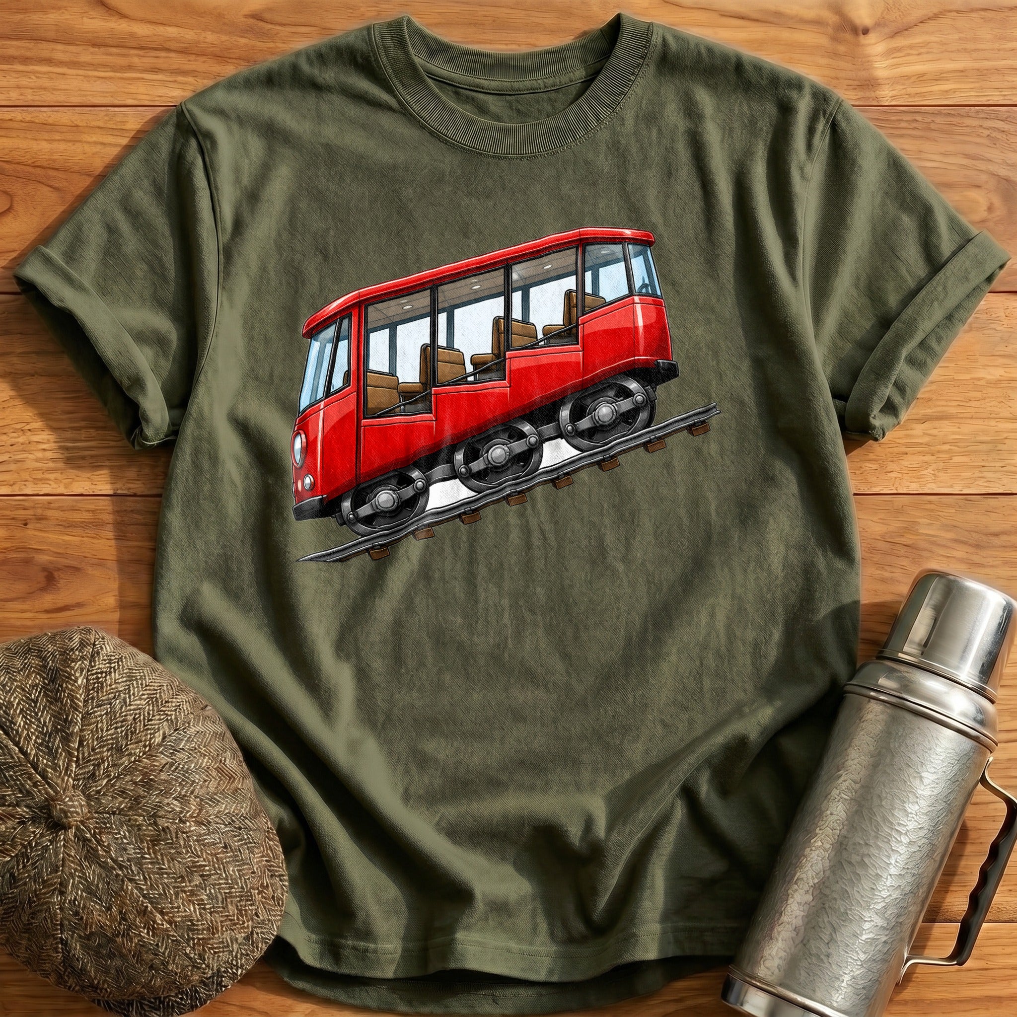 Funicular Side T-Shirt - Military Green