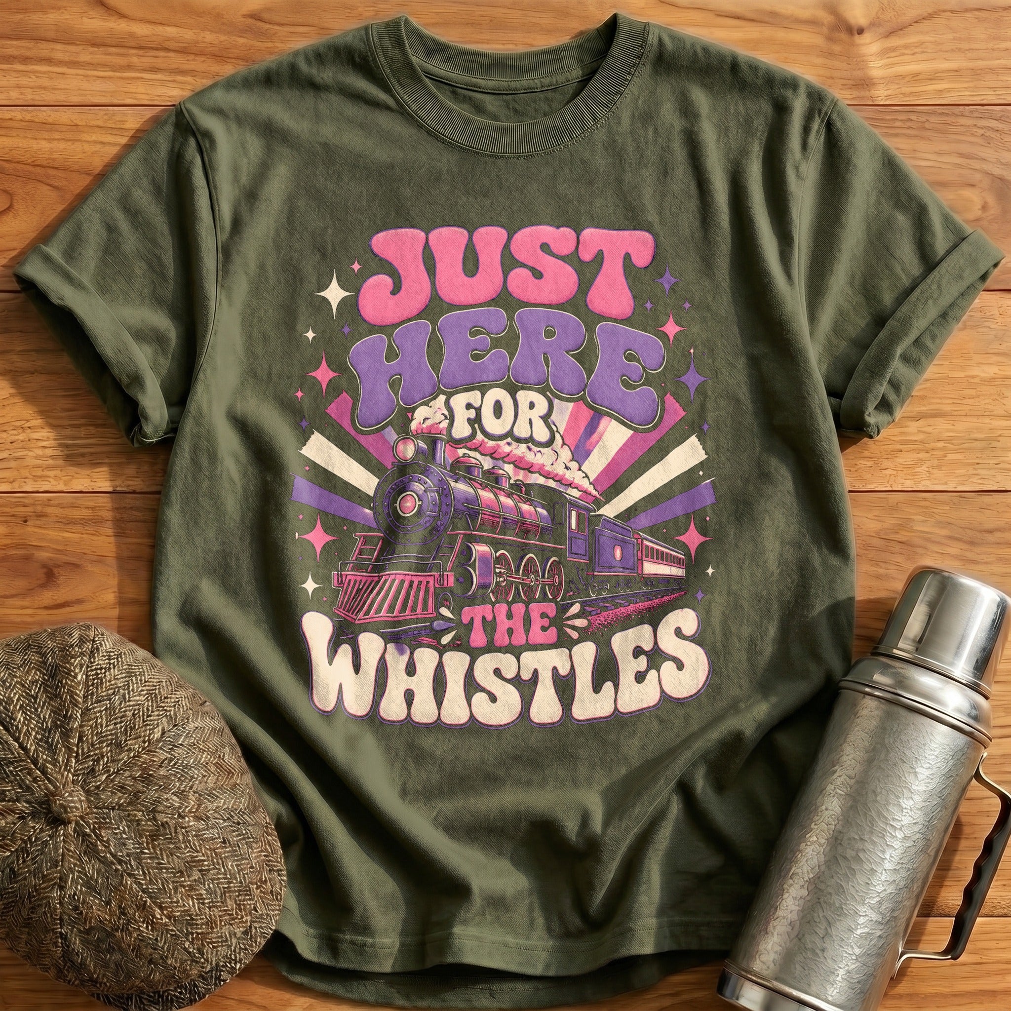 Just Here for the Whistles II T-Shirt - Military Green