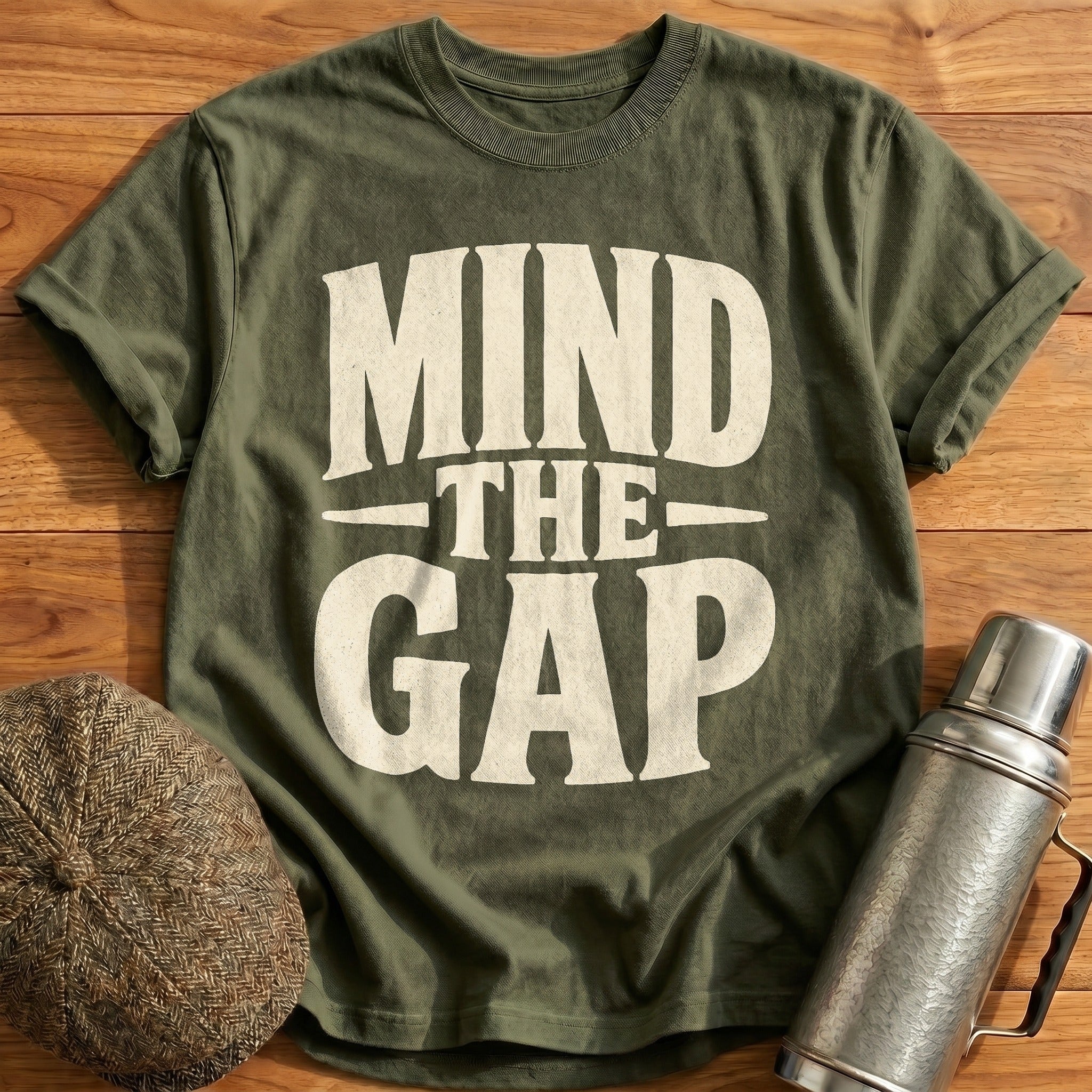 Mind the Gap Type T-Shirt - Military Green