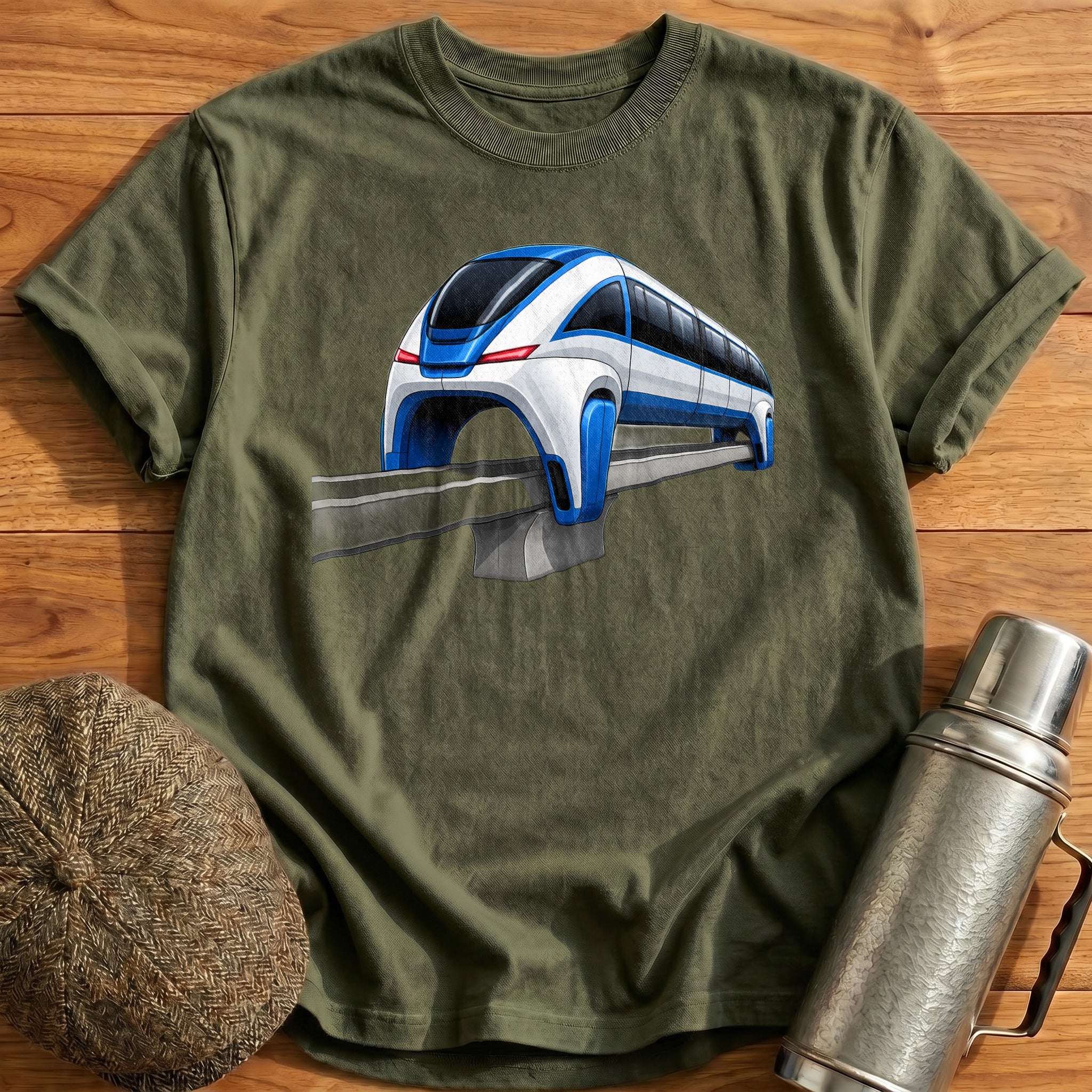 Monorail Rear34 T-Shirt - Military Green