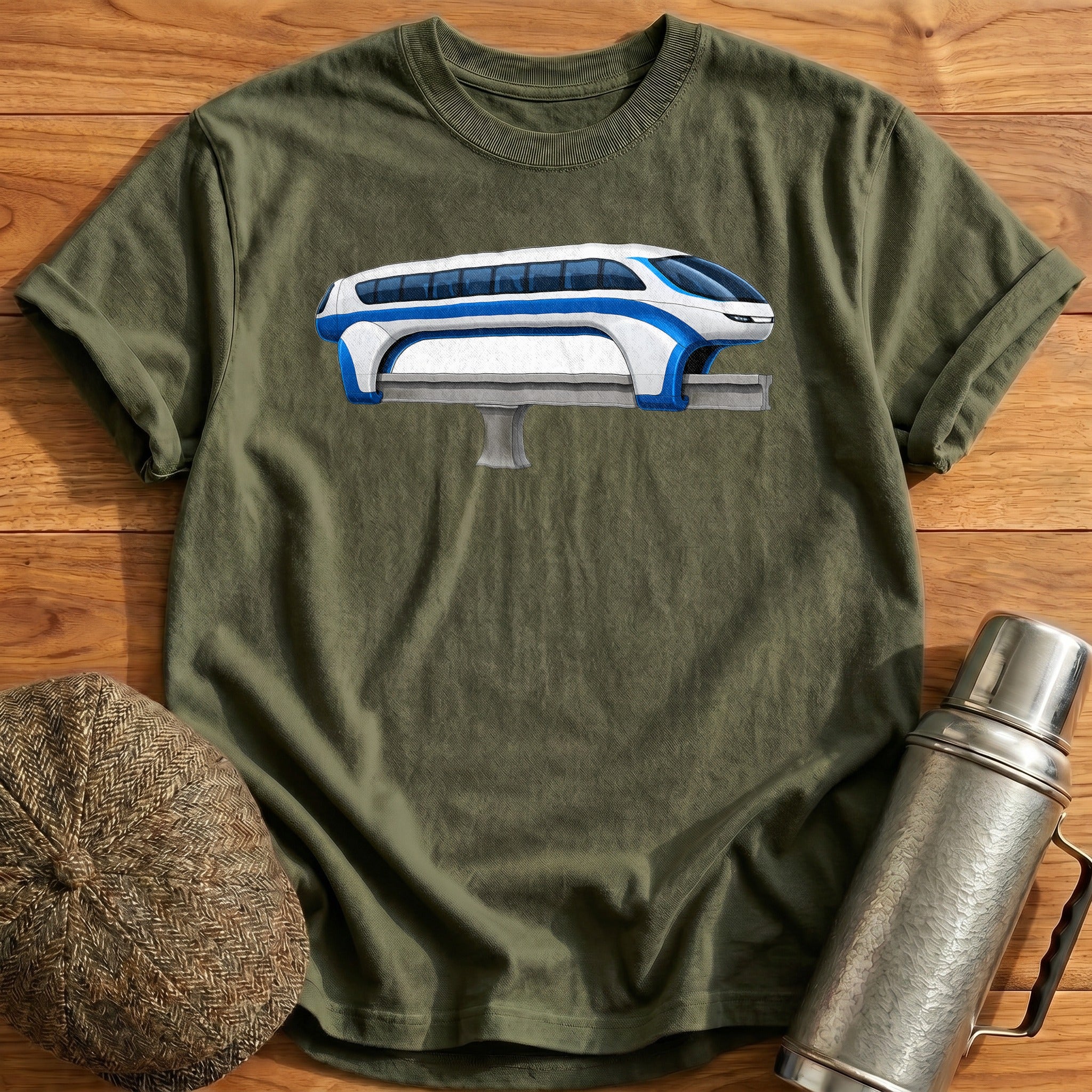 Monorail Side T-Shirt - Military Green