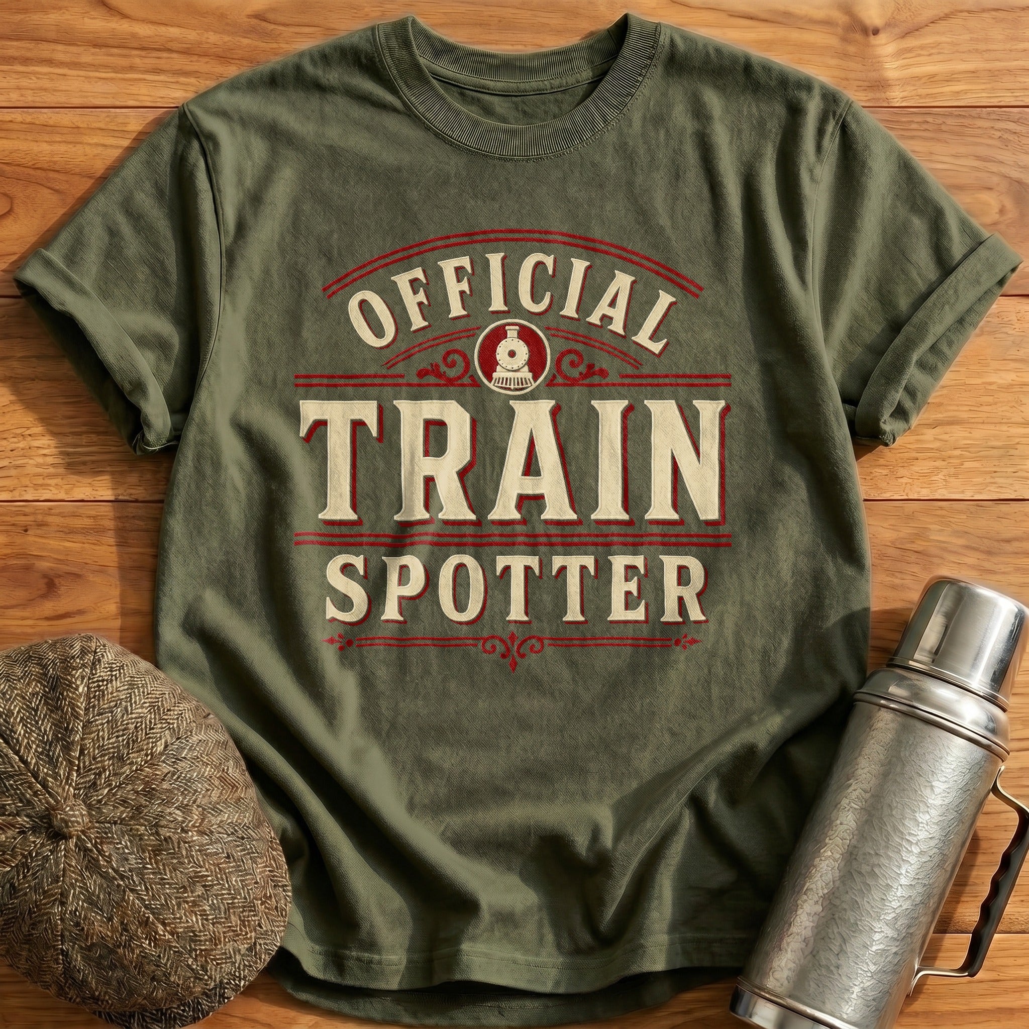 Official Train Spotter T-Shirt - Military Green