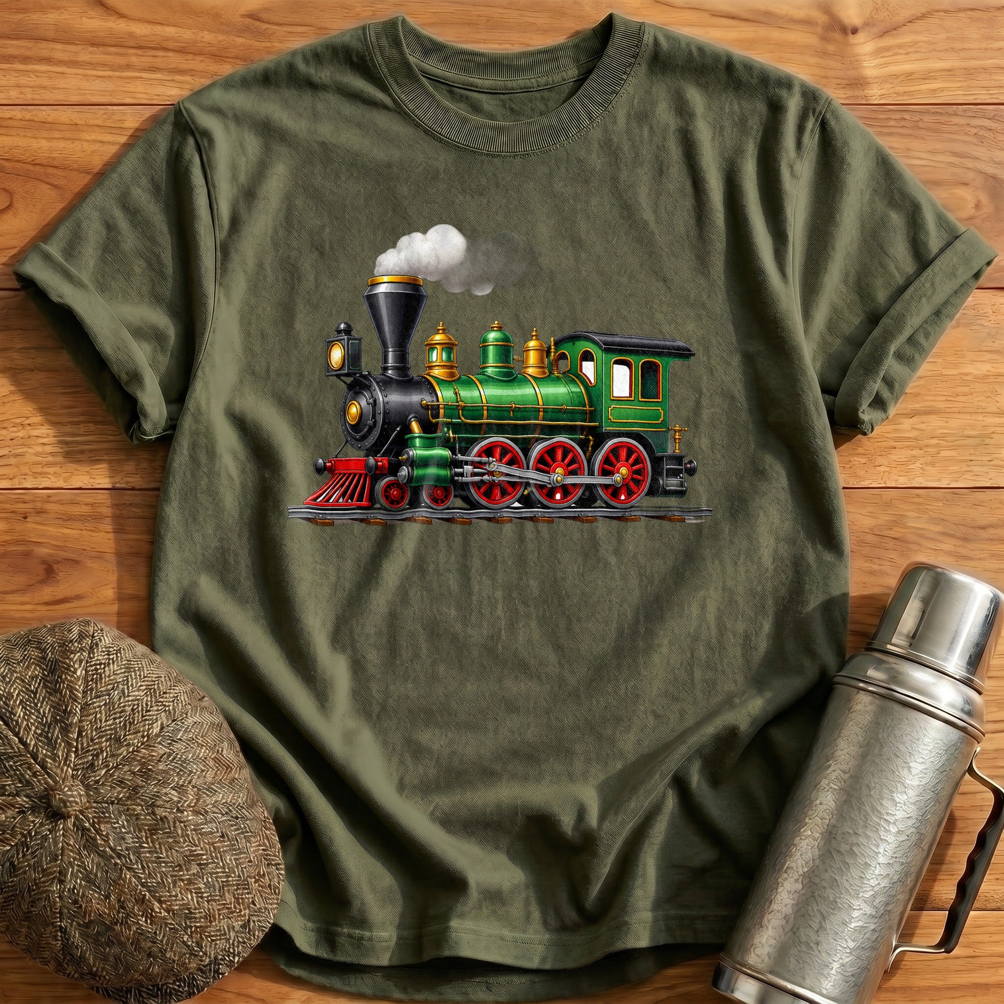 Steamloco Side T-Shirt - Military Green