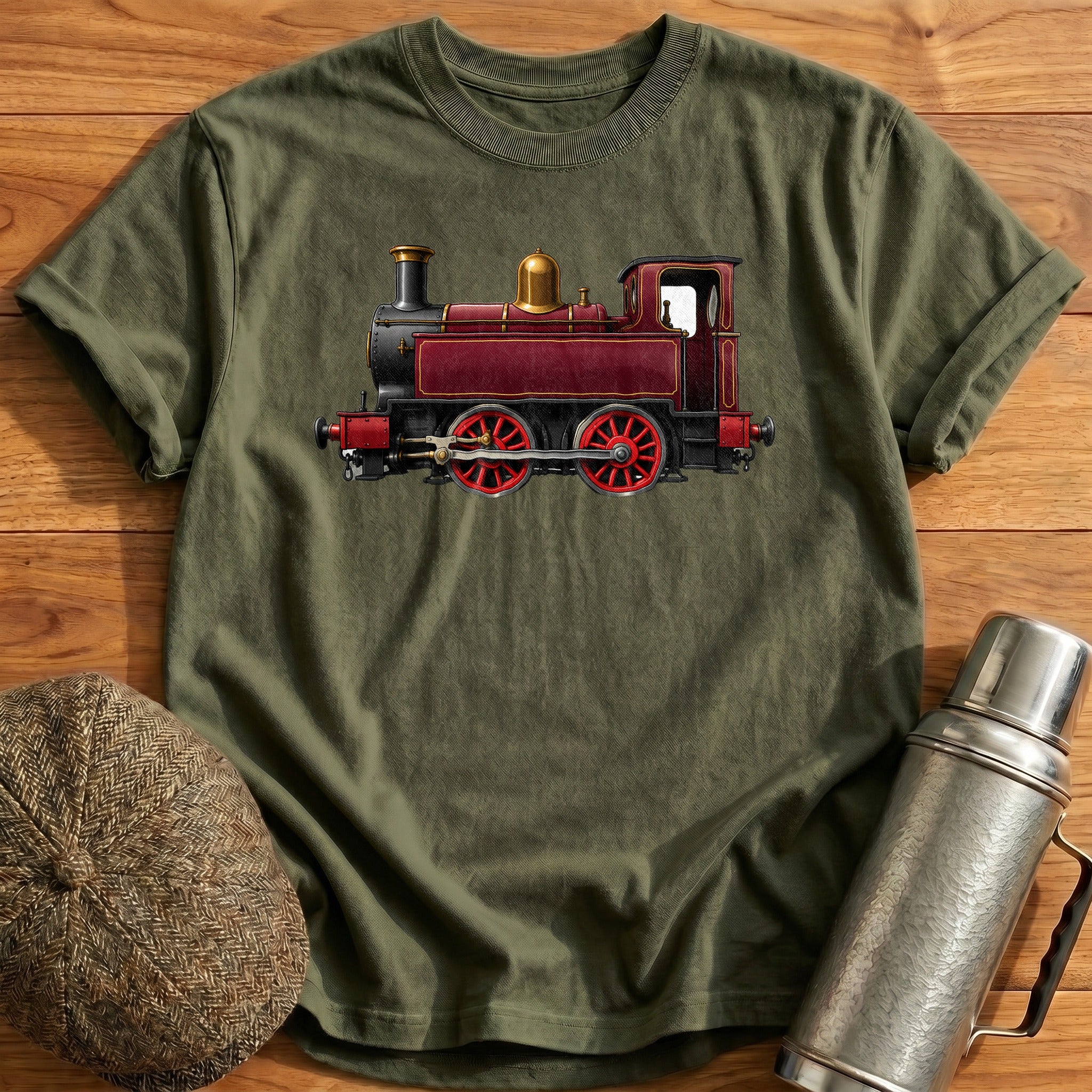 Tankengine Side T-Shirt - Military Green