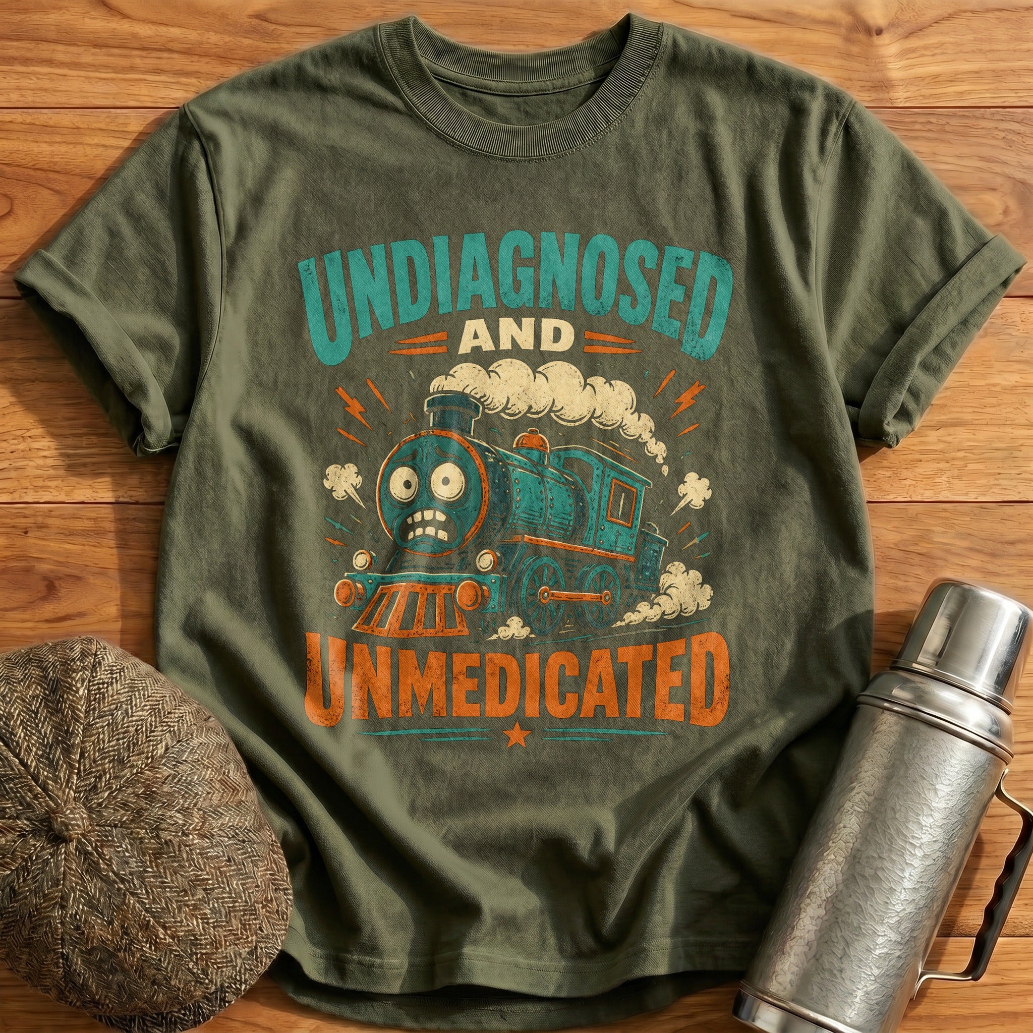 Undiagnosed Unmedicated T-Shirt - Military Green