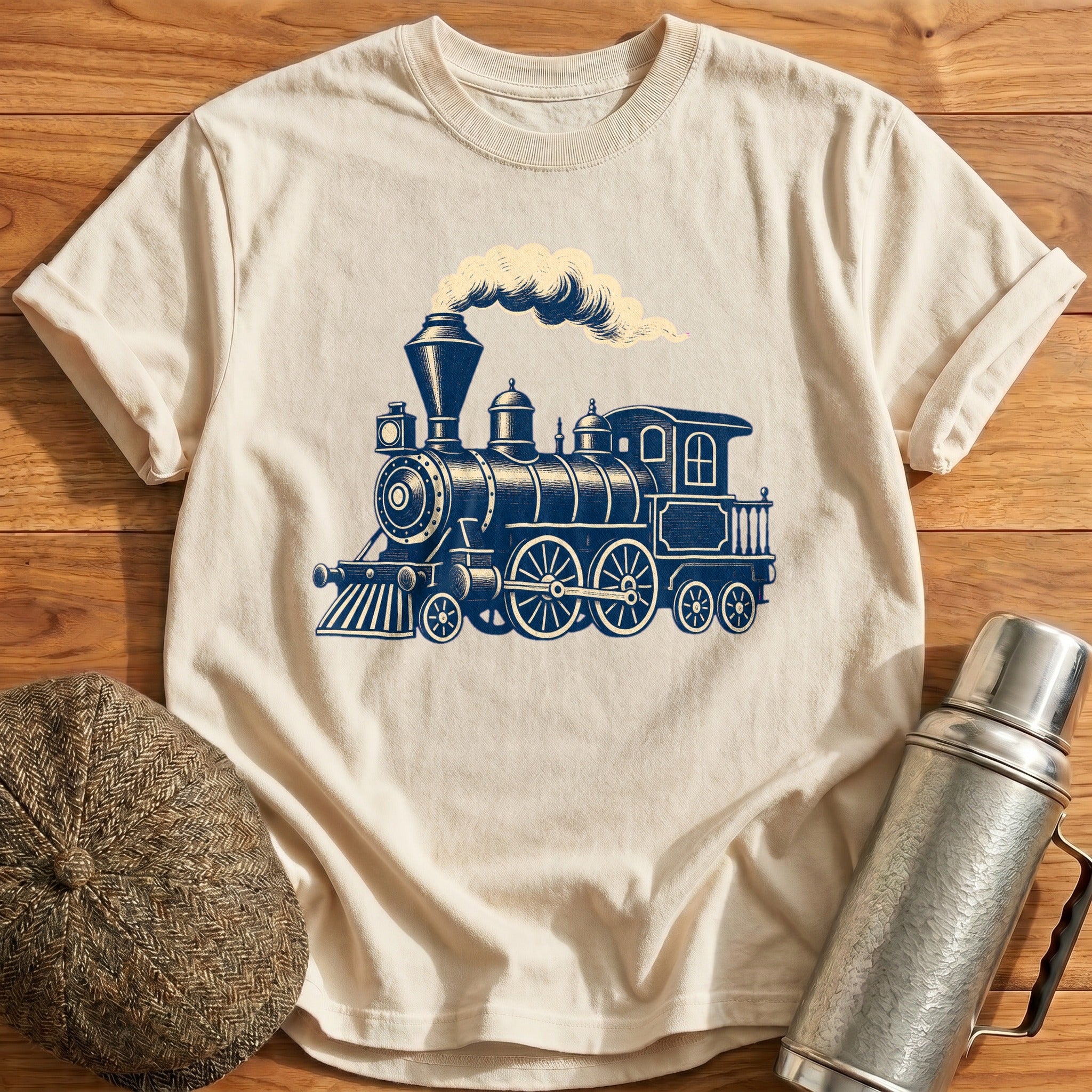 Steam Locomotive T-Shirt - Natural