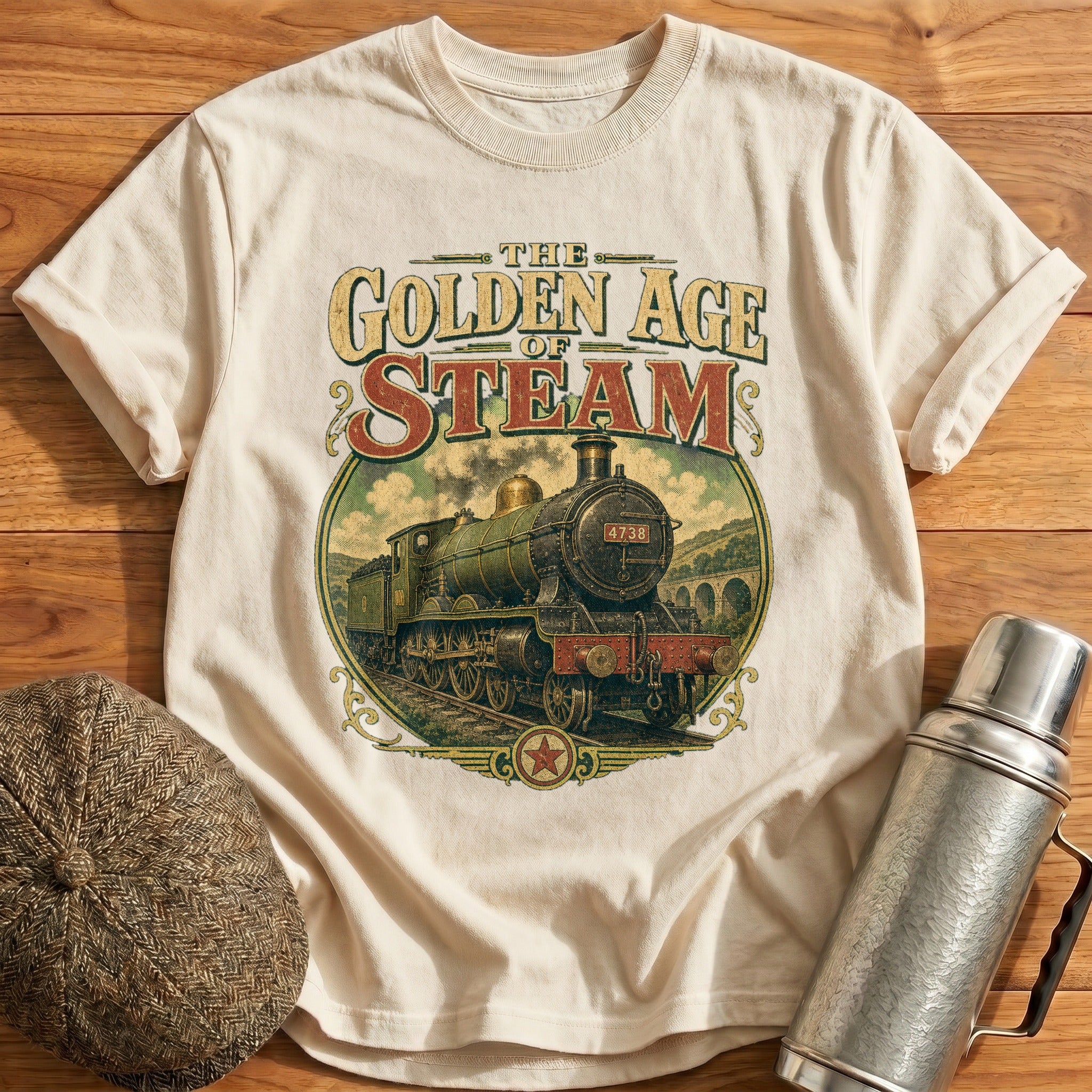The Golden Age of Steam T-Shirt - Natural