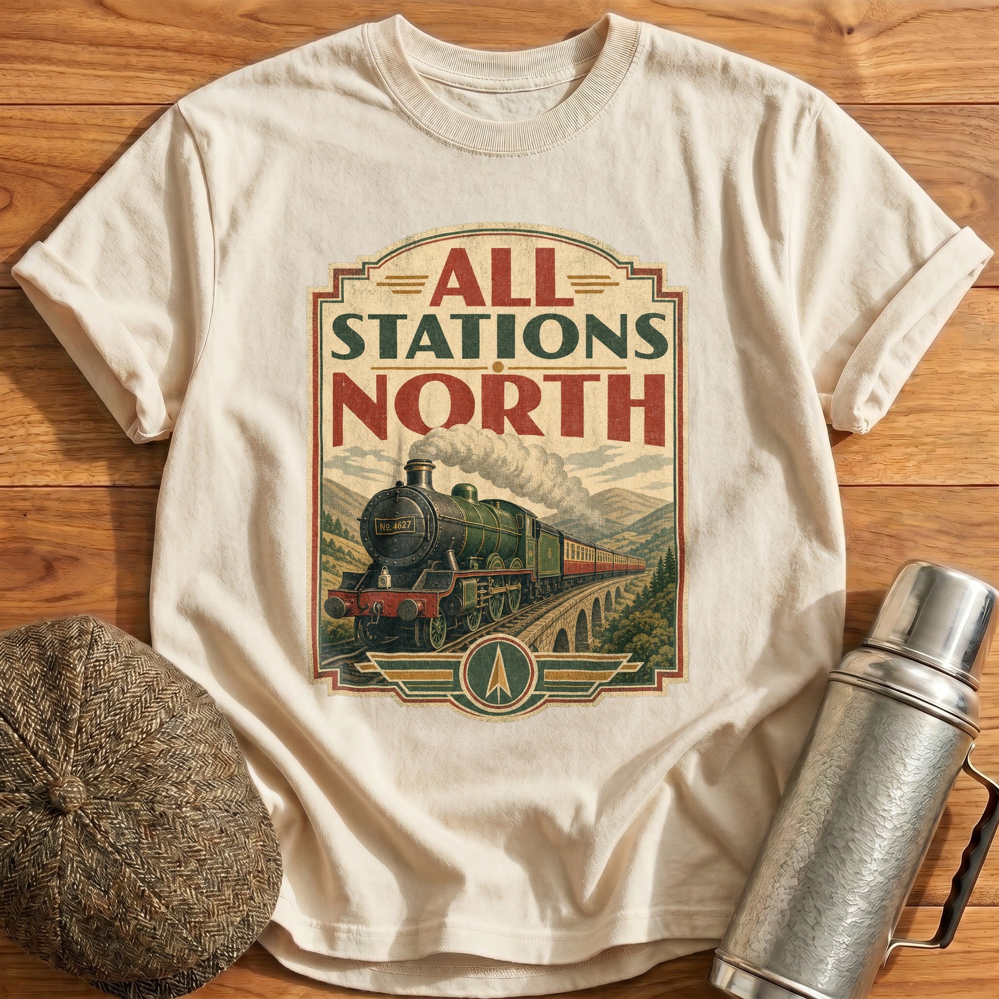All Stations North T-Shirt - Natural
