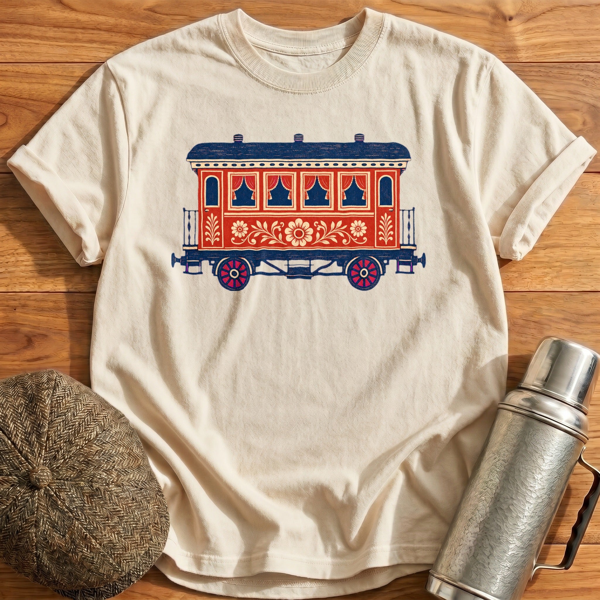 Railway Carriage T-Shirt - Natural