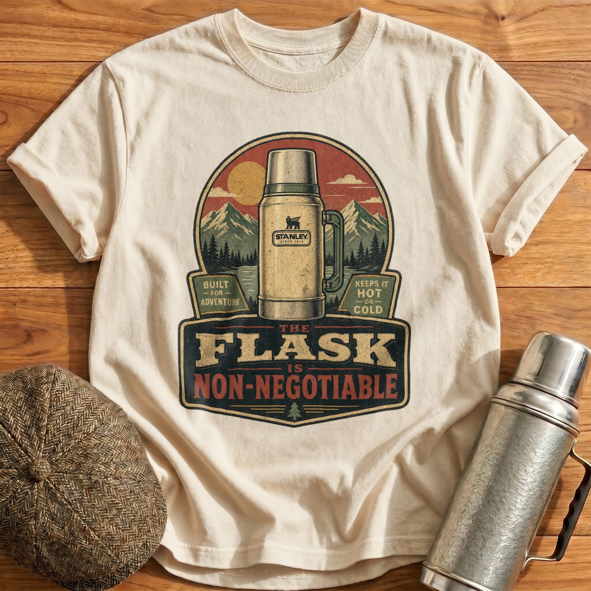 The Flask is Non-negotiable T-Shirt - Natural