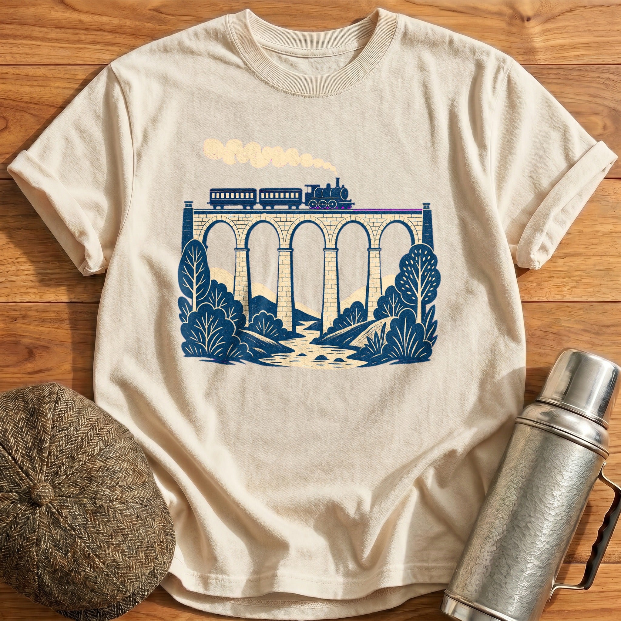 Railway Viaduct T-Shirt - Natural