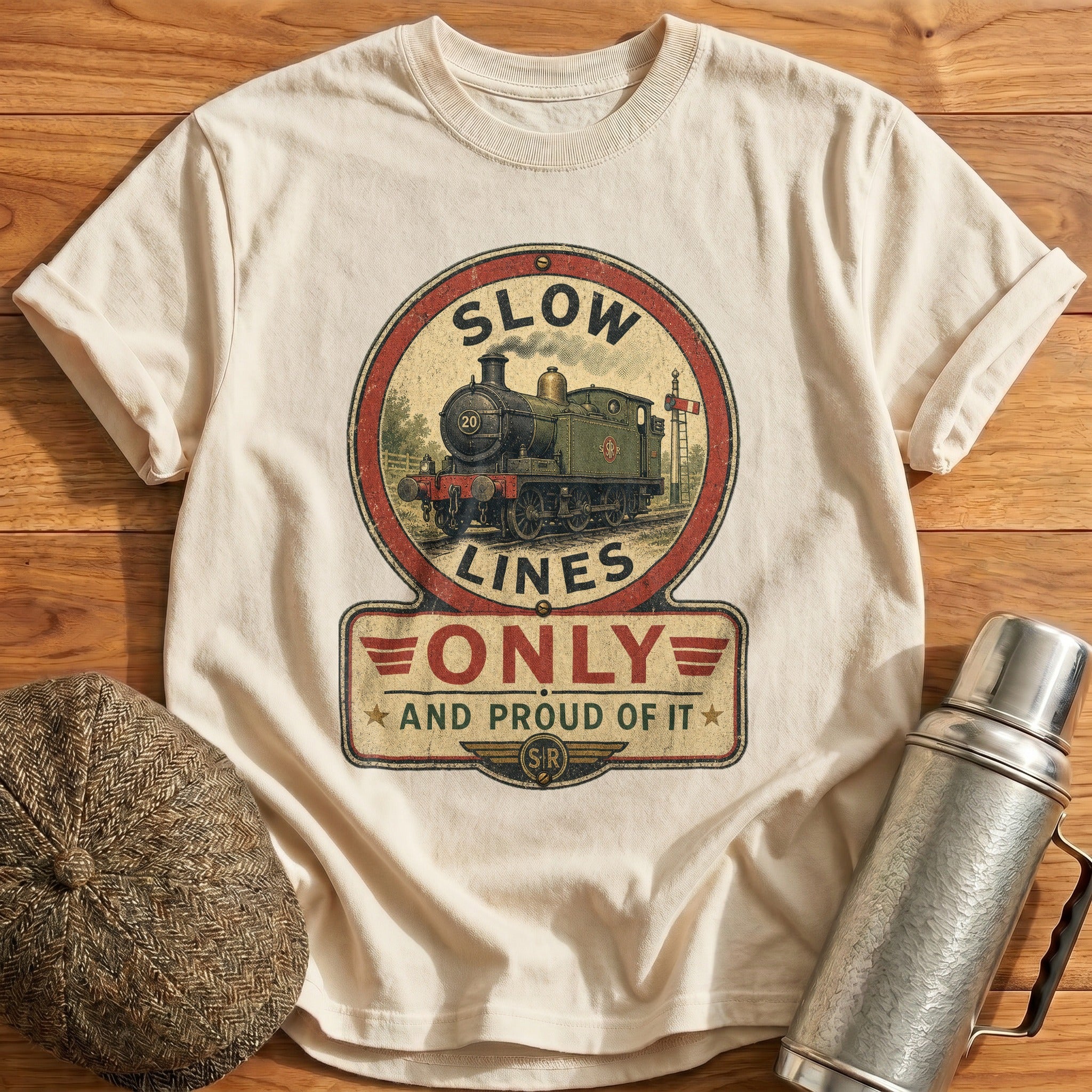 Slow Lines Only T-Shirt - Natural