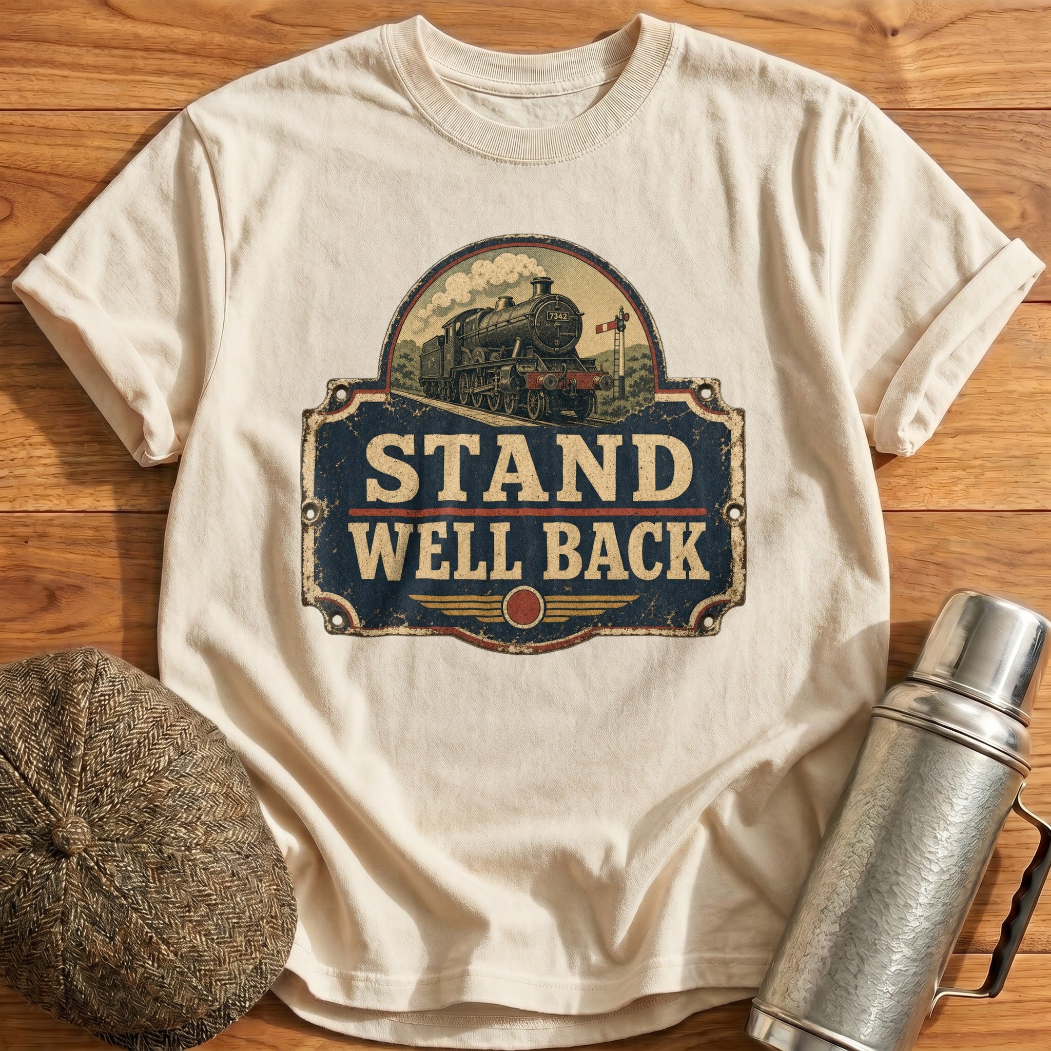 Stand Well Back T-Shirt - Natural